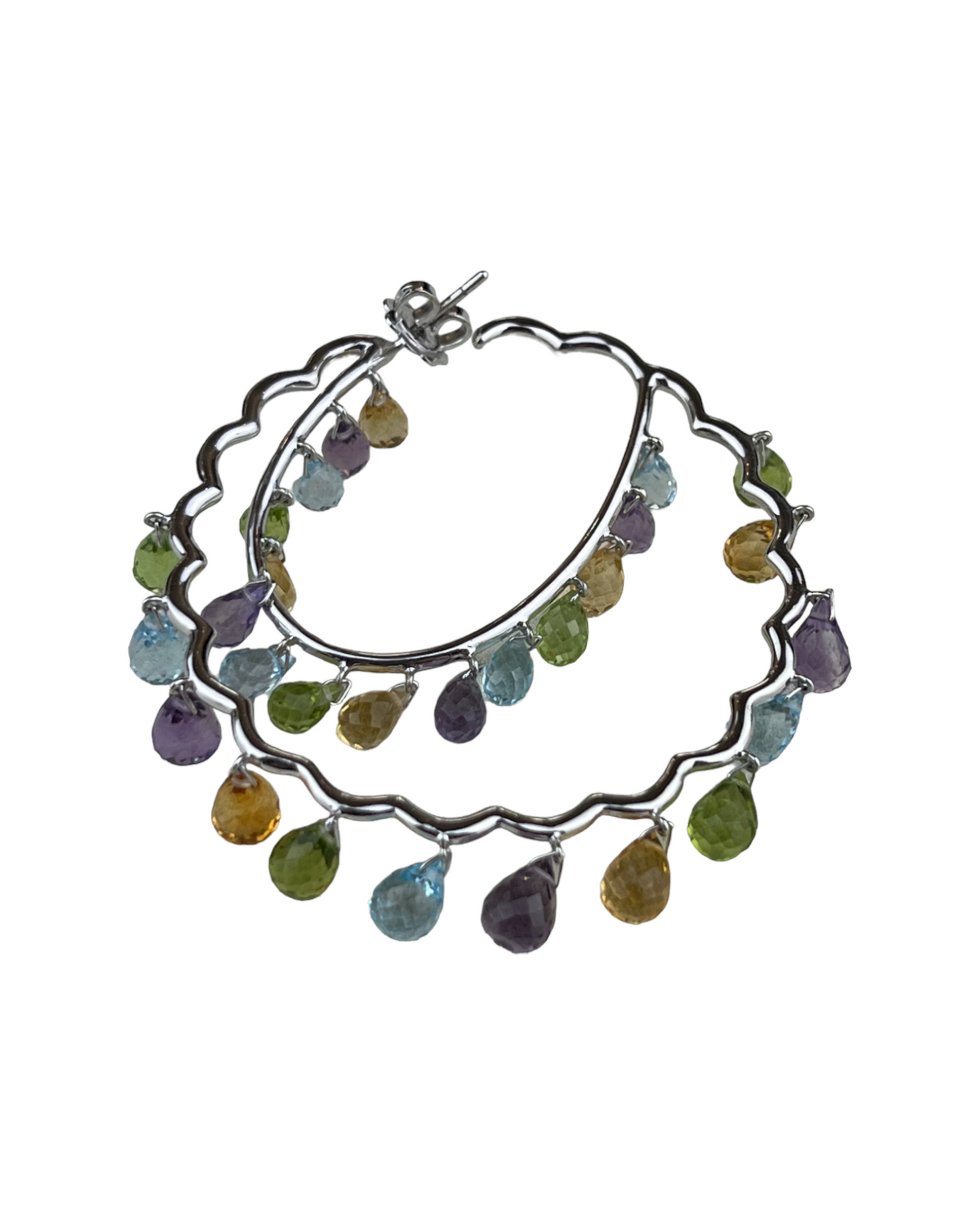 Gems & Diamonds Round Earrings