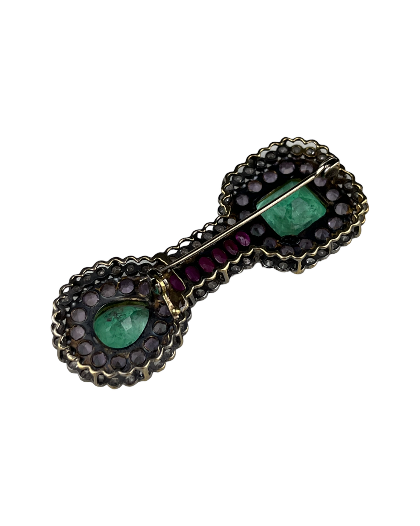 Namazte Maharaja Broche with Emeralds, Rubies, Amethyst and Diamonds