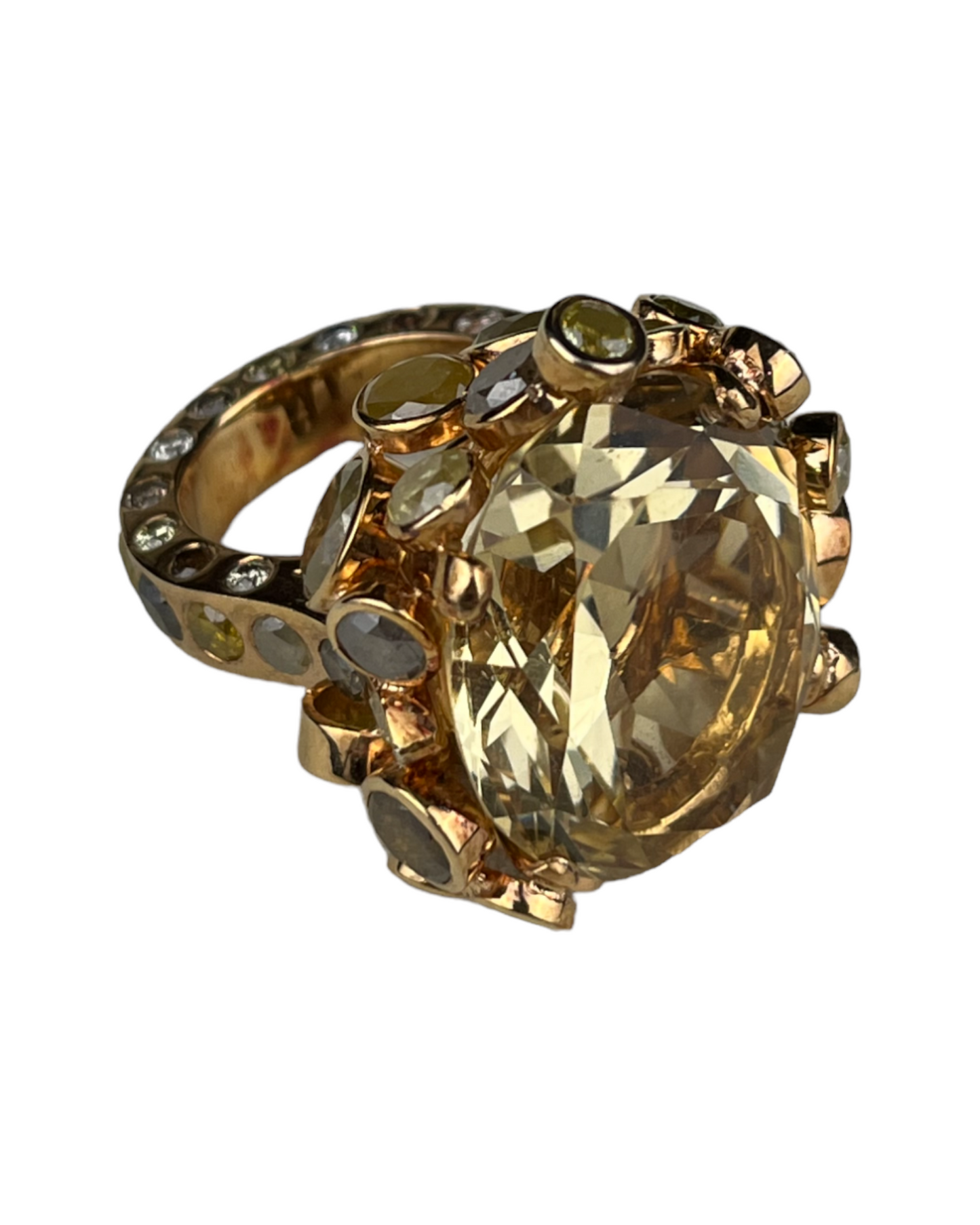 Namazte Majestic Ring with Diamonds and Topaz
