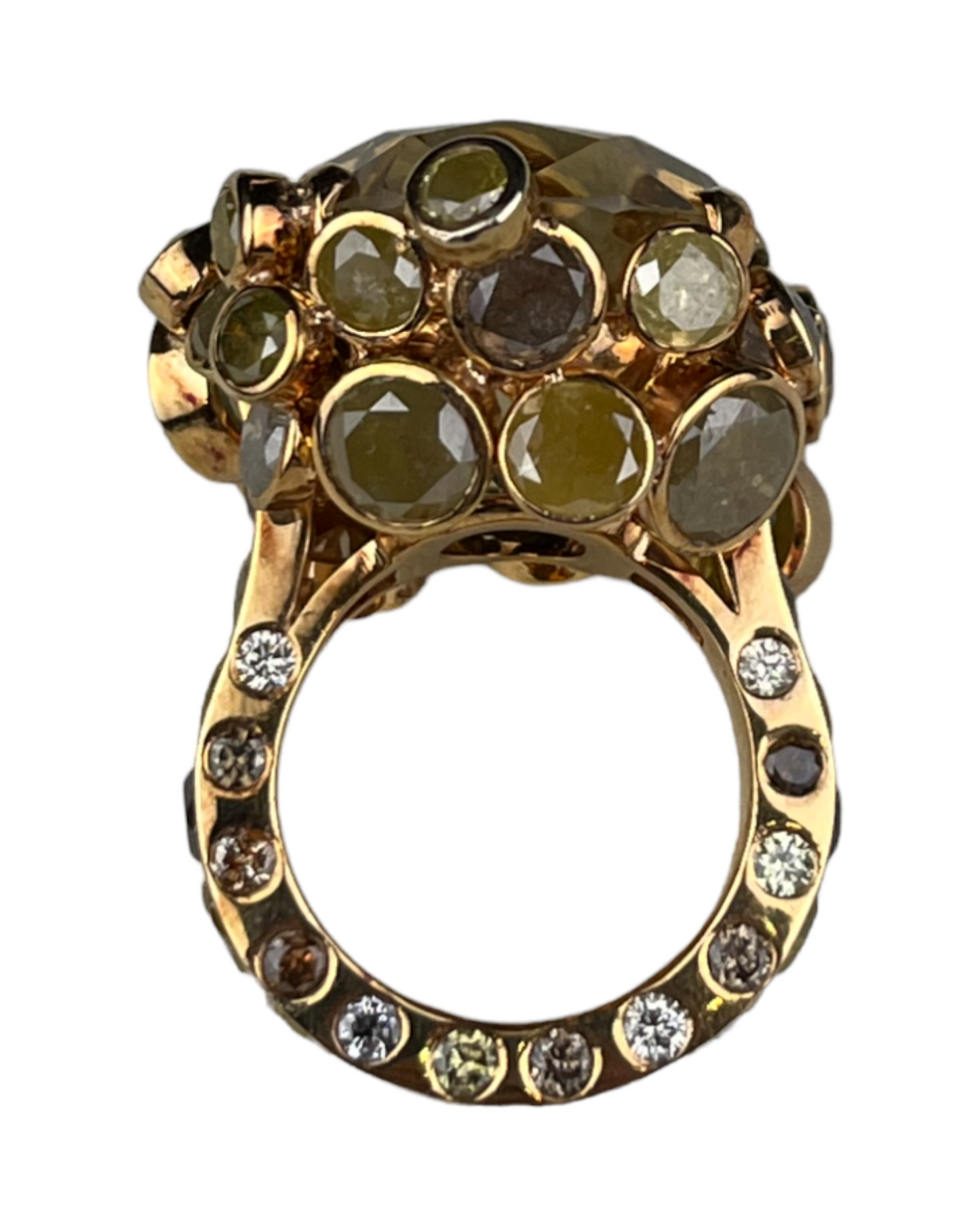 Namazte Majestic Ring with Diamonds and Topaz