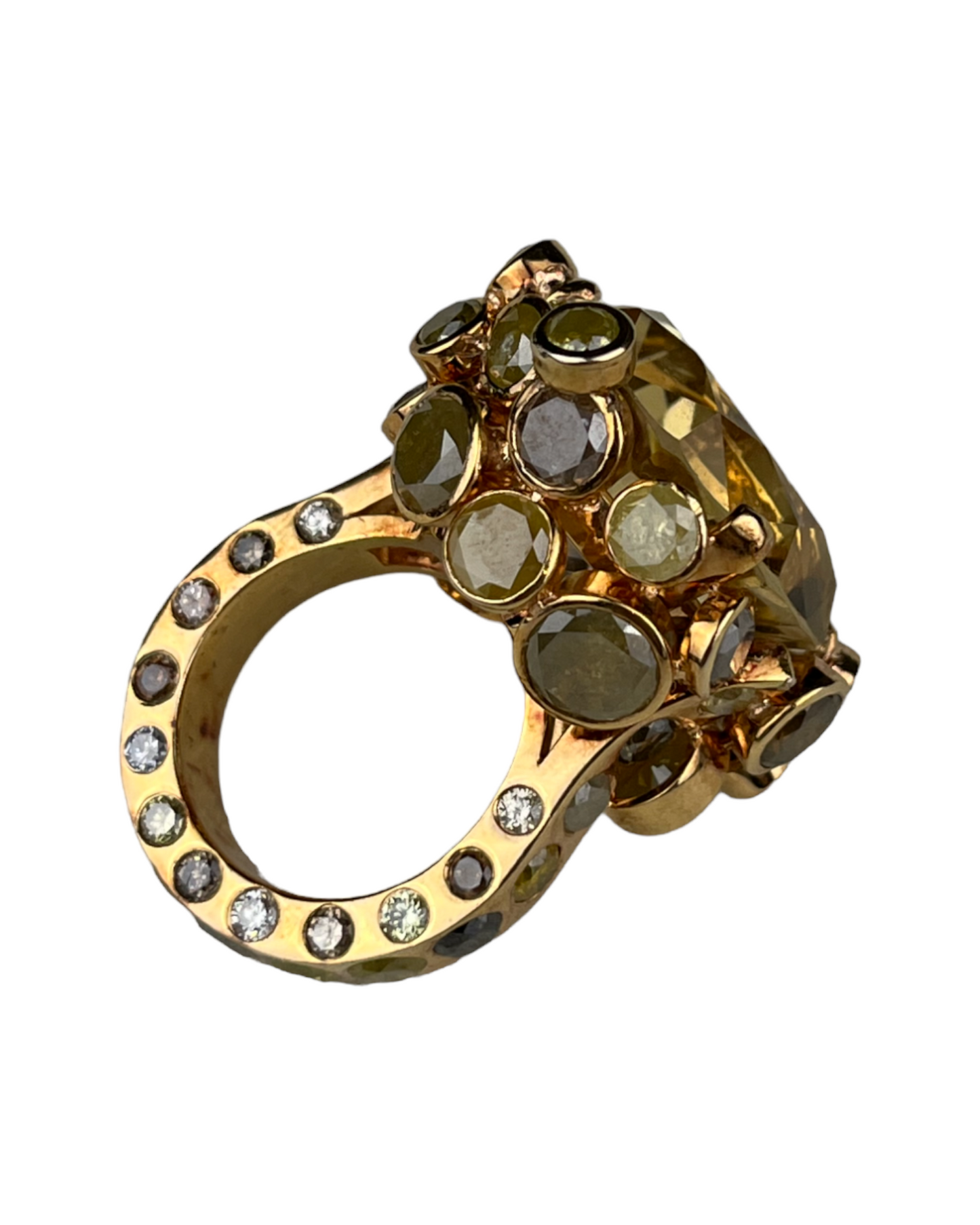 Namazte Majestic Ring with Diamonds and Topaz