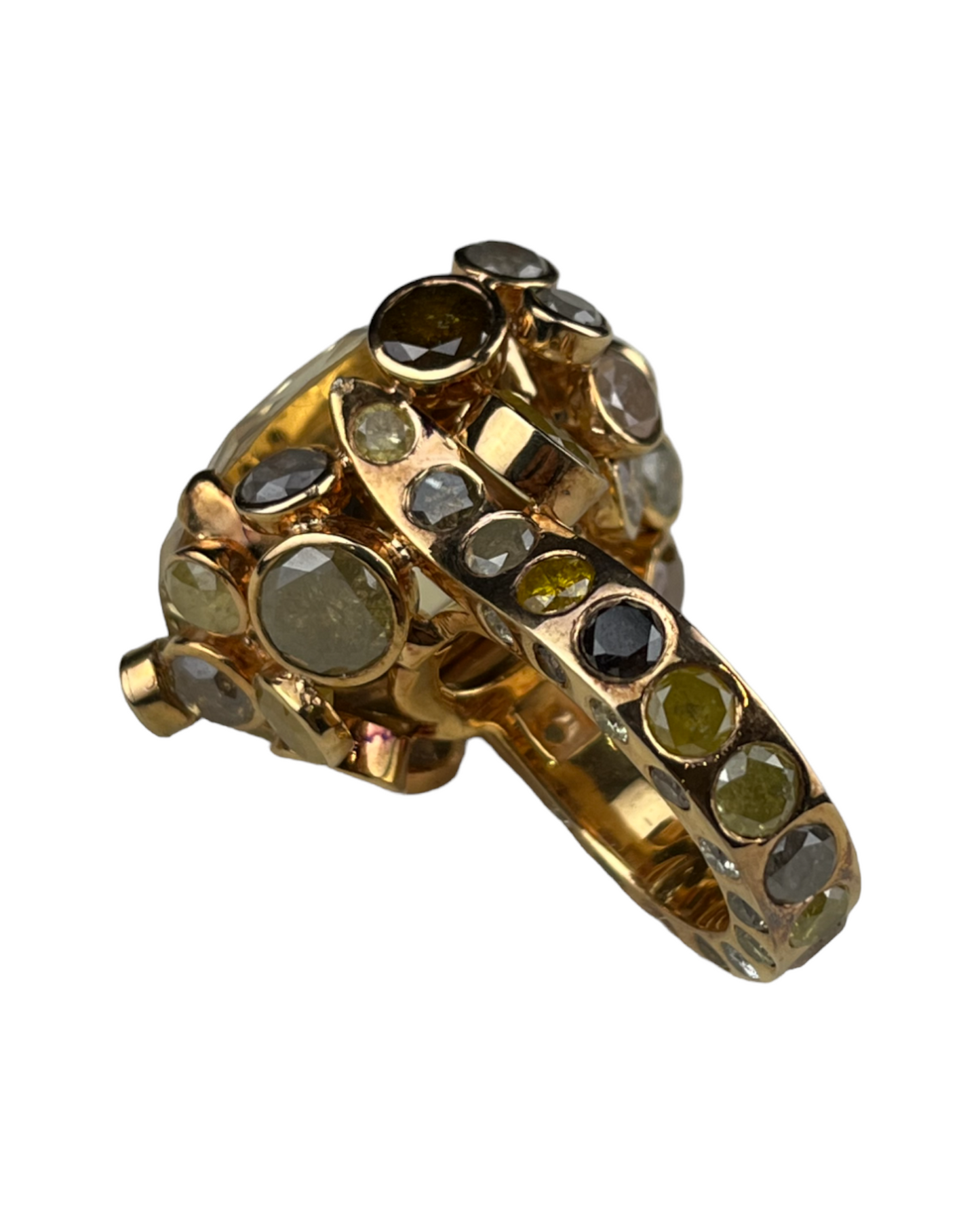 Namazte Majestic Ring with Diamonds and Topaz