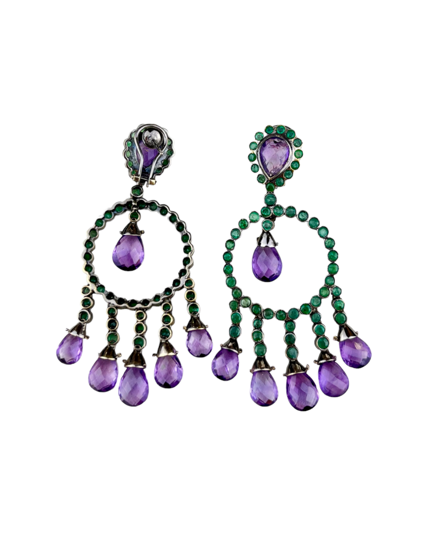 Namazte Maharaja Earrings with Emerald and Amethyst