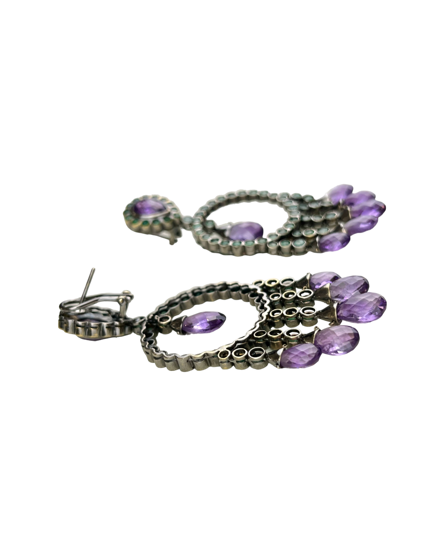 Namazte Maharaja Earrings with Emerald and Amethyst