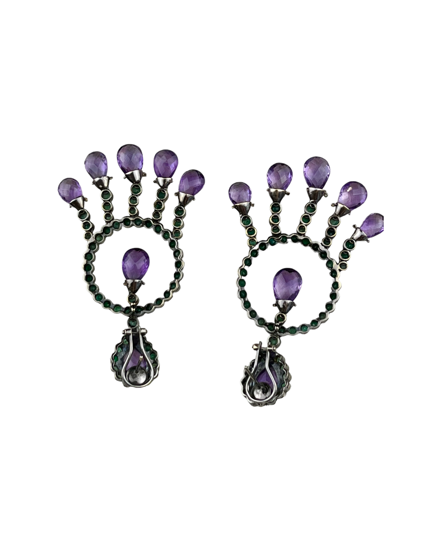 Namazte Maharaja Earrings with Emerald and Amethyst