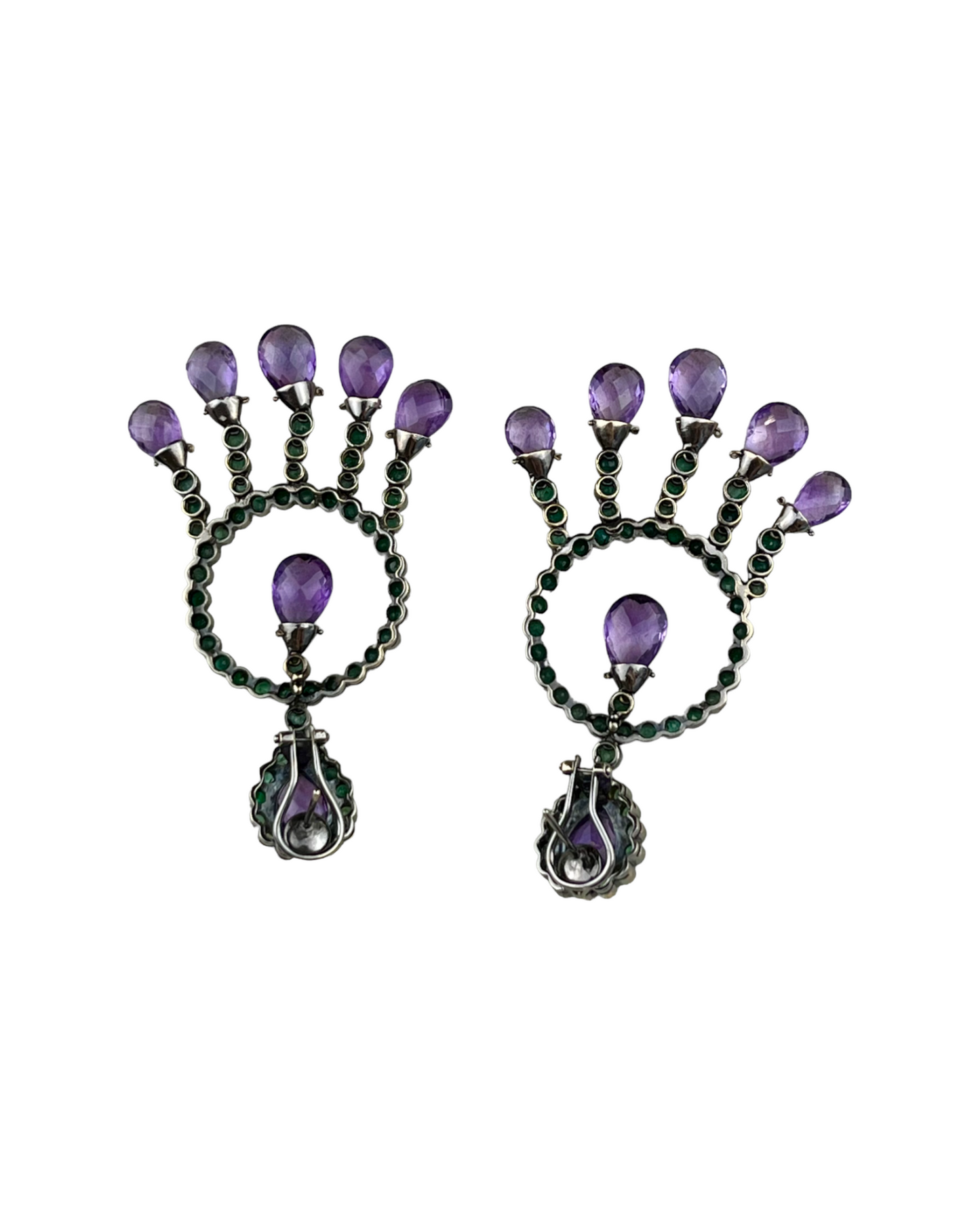 Namazte Maharaja Earrings with Emerald and Amethyst