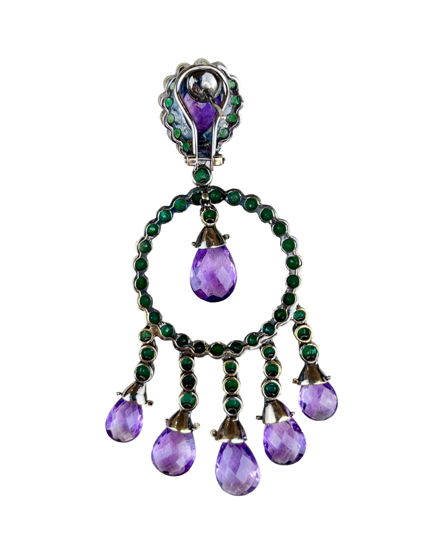 Namazte Maharaja Earrings with Emerald and Amethyst