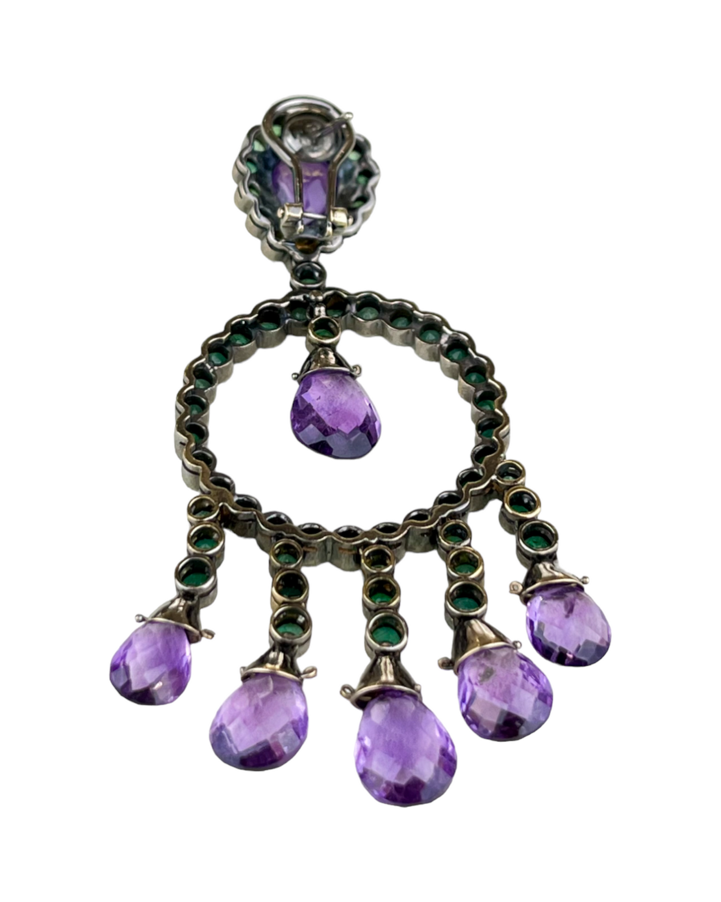 Namazte Maharaja Earrings with Emerald and Amethyst