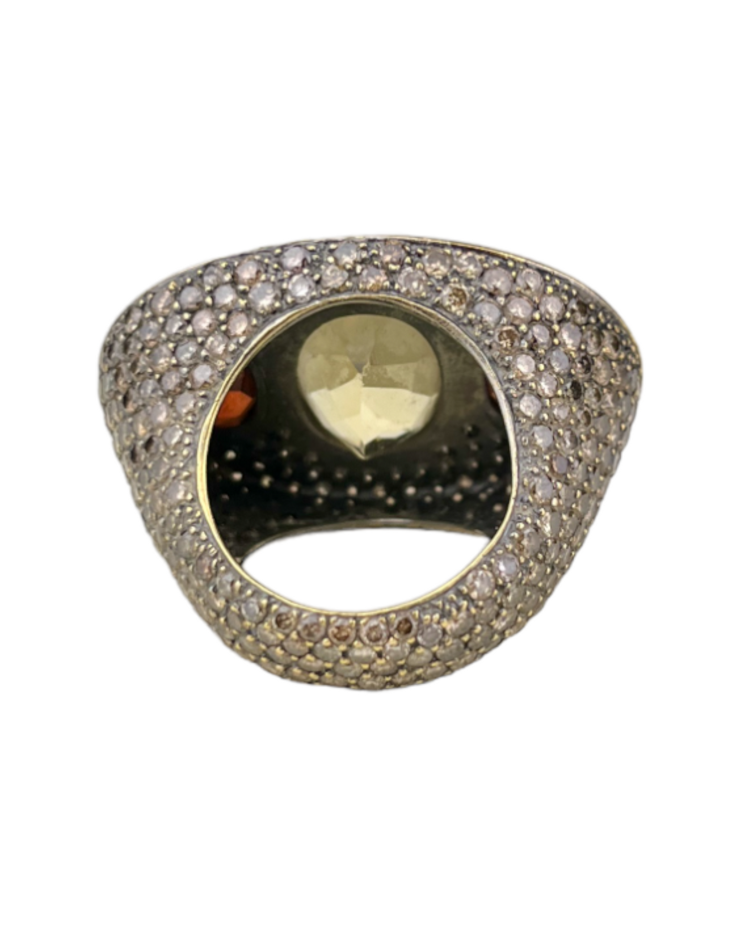 Namazte Majestic Ring with Brown diamonds, Garnet and Topaz