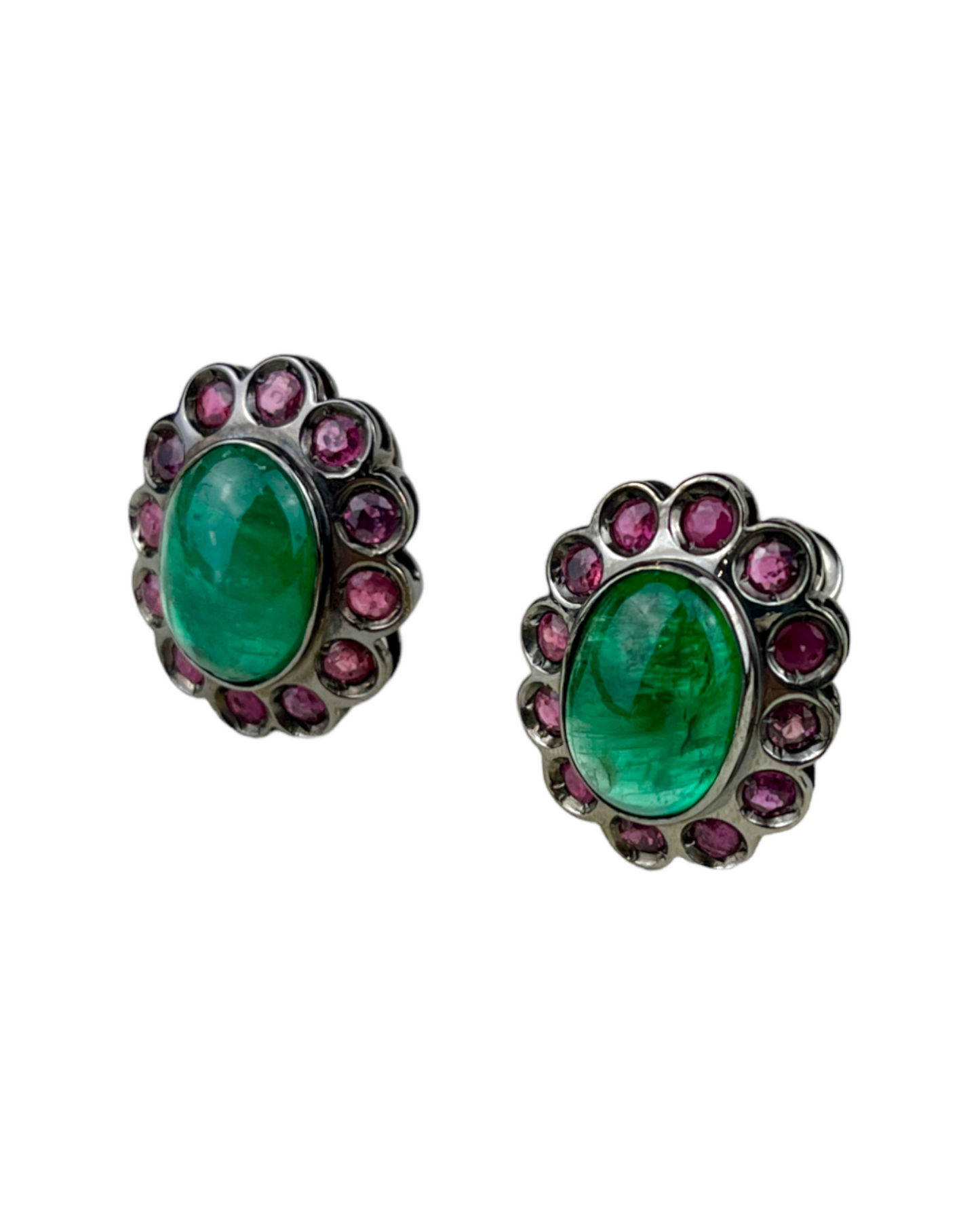 Namazte Maharaja Earrings with Emerald and Ruby