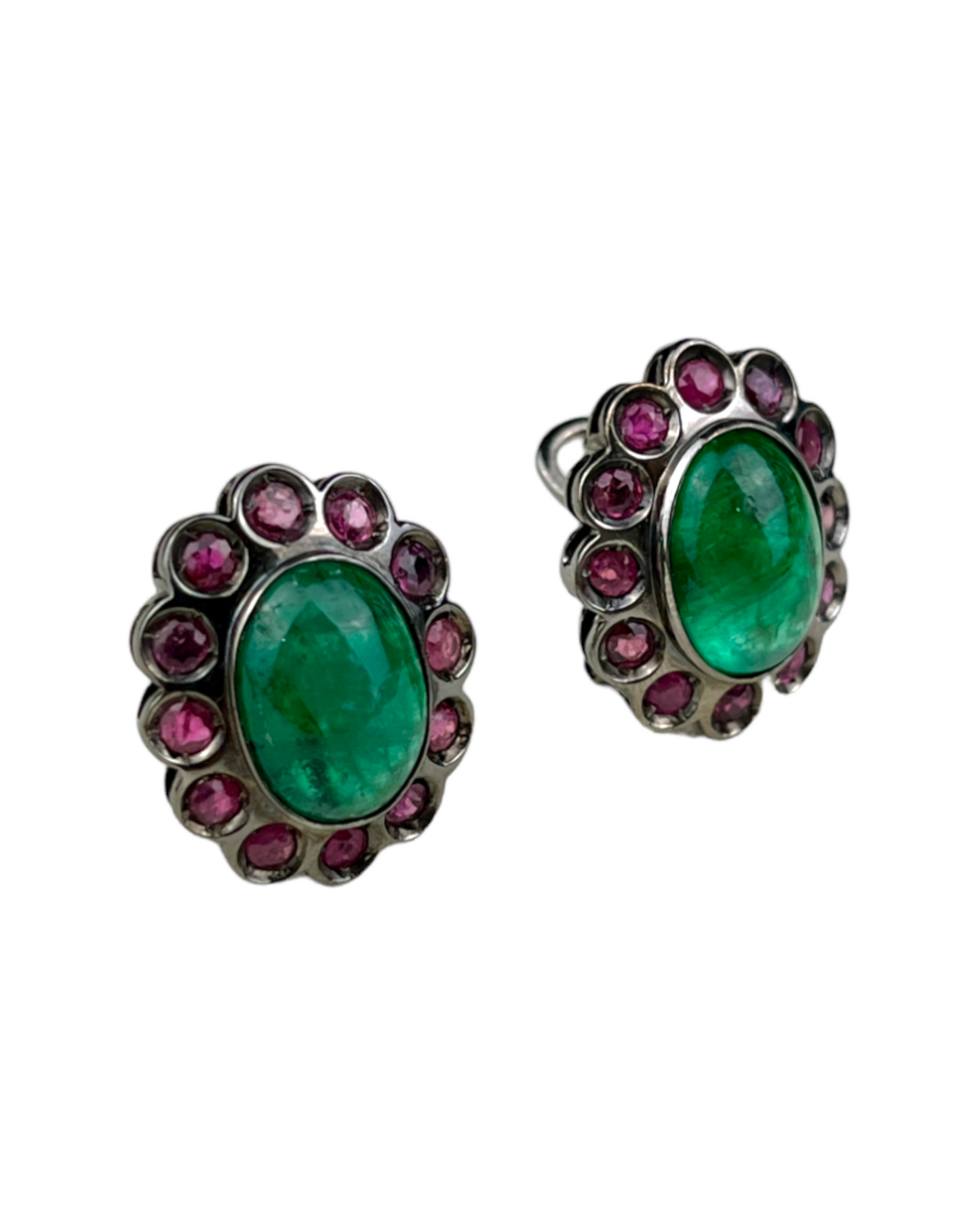 Namazte Maharaja Earrings with Emerald and Ruby