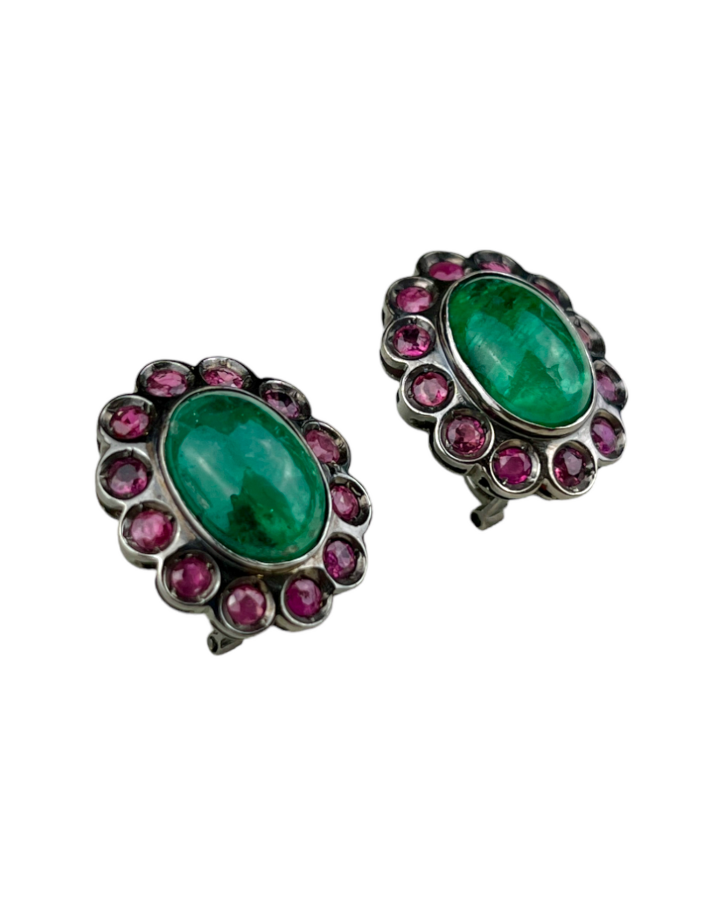 Namazte Maharaja Earrings with Emerald and Ruby
