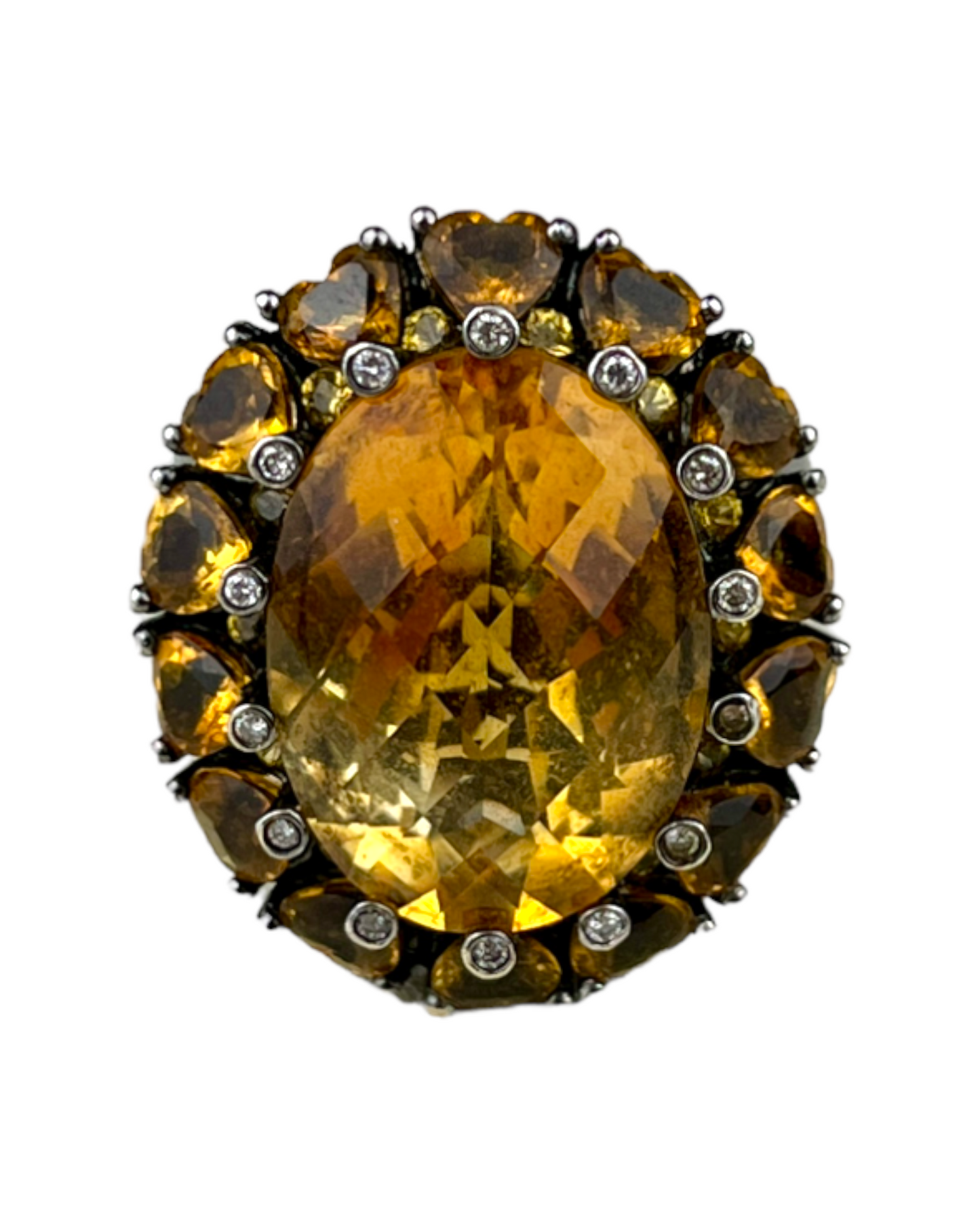 Namazte Maharaja Ring with Topaz and Diamonds