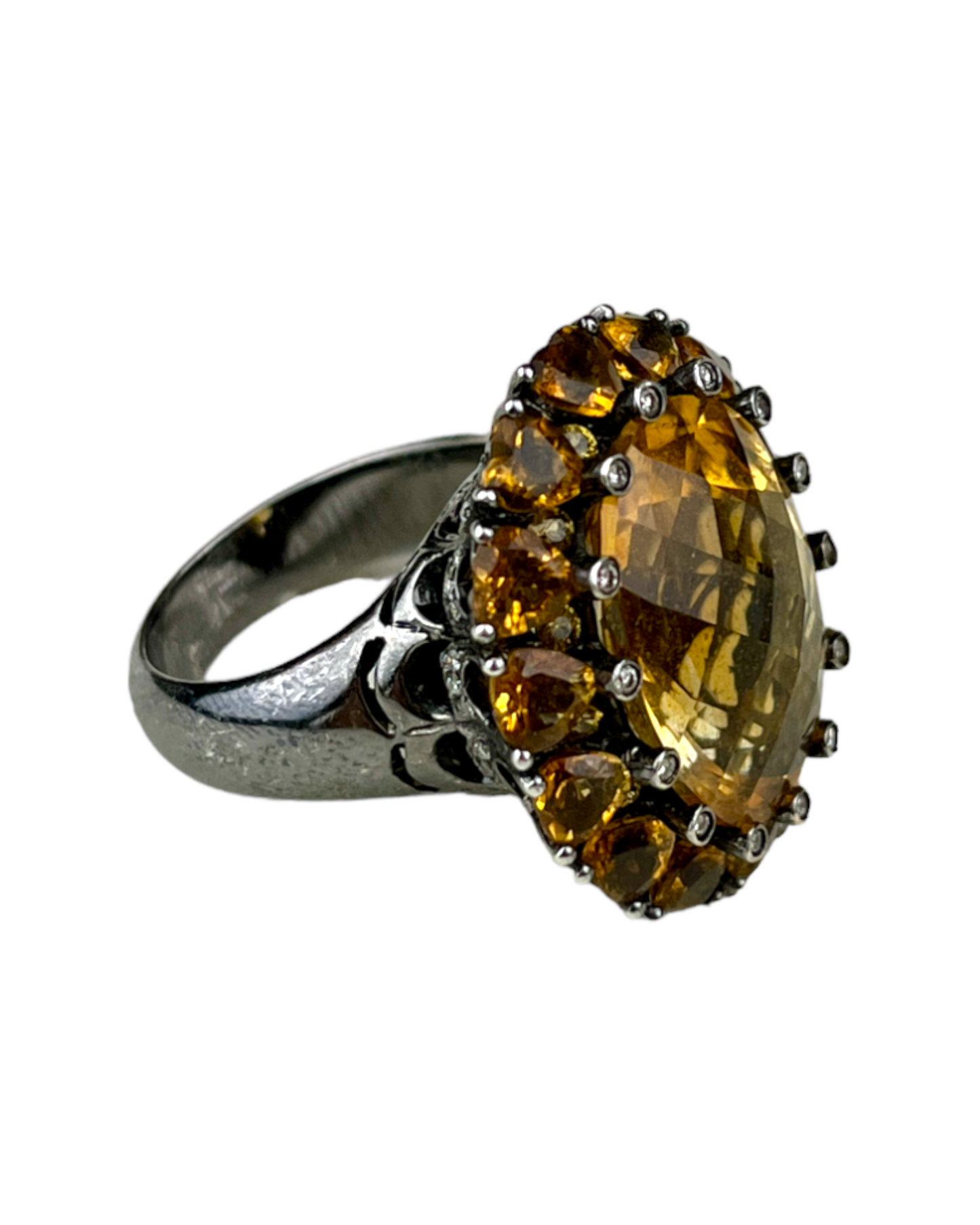 Namazte Maharaja Ring with Topaz and Diamonds