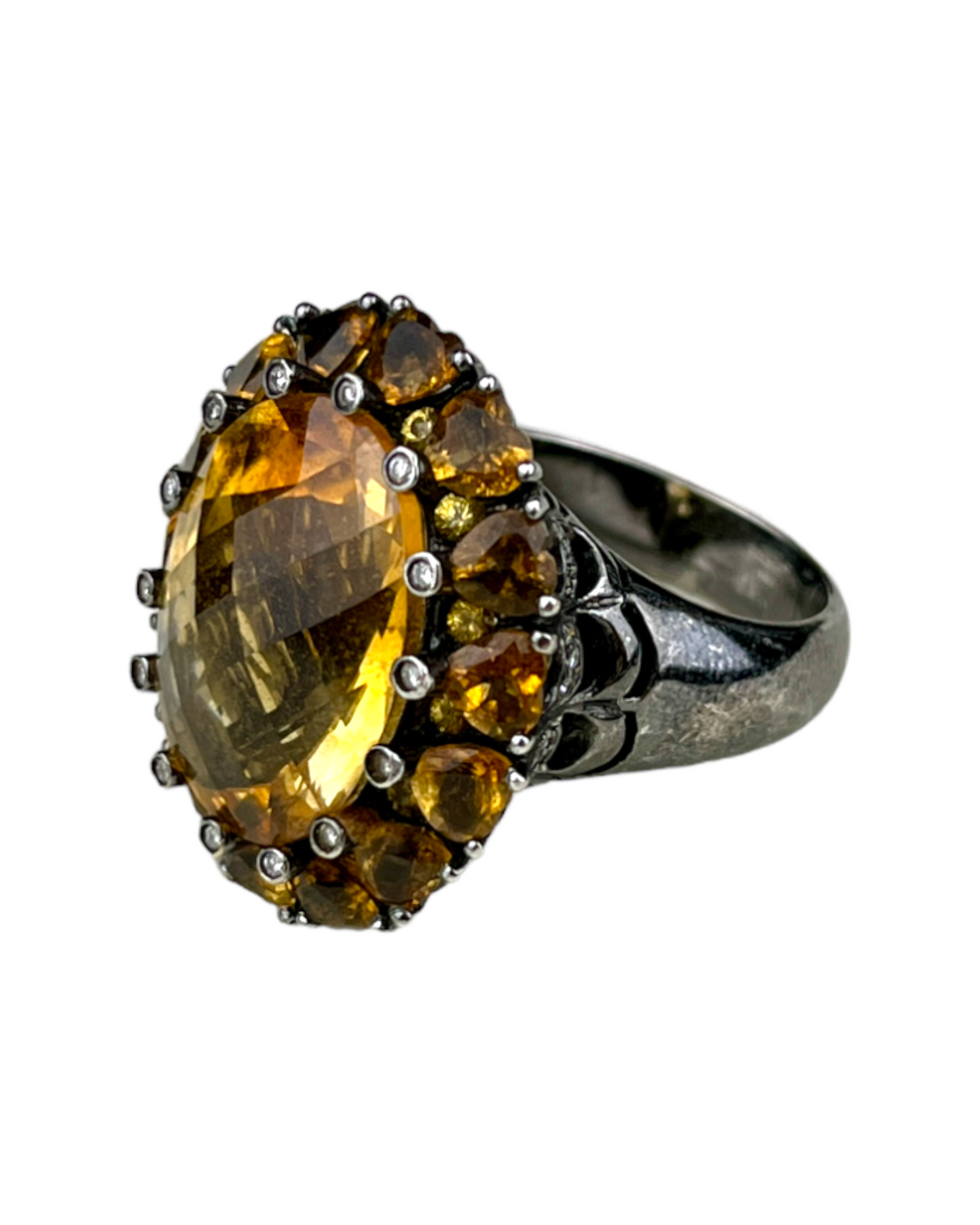 Namazte Maharaja Ring with Topaz and Diamonds