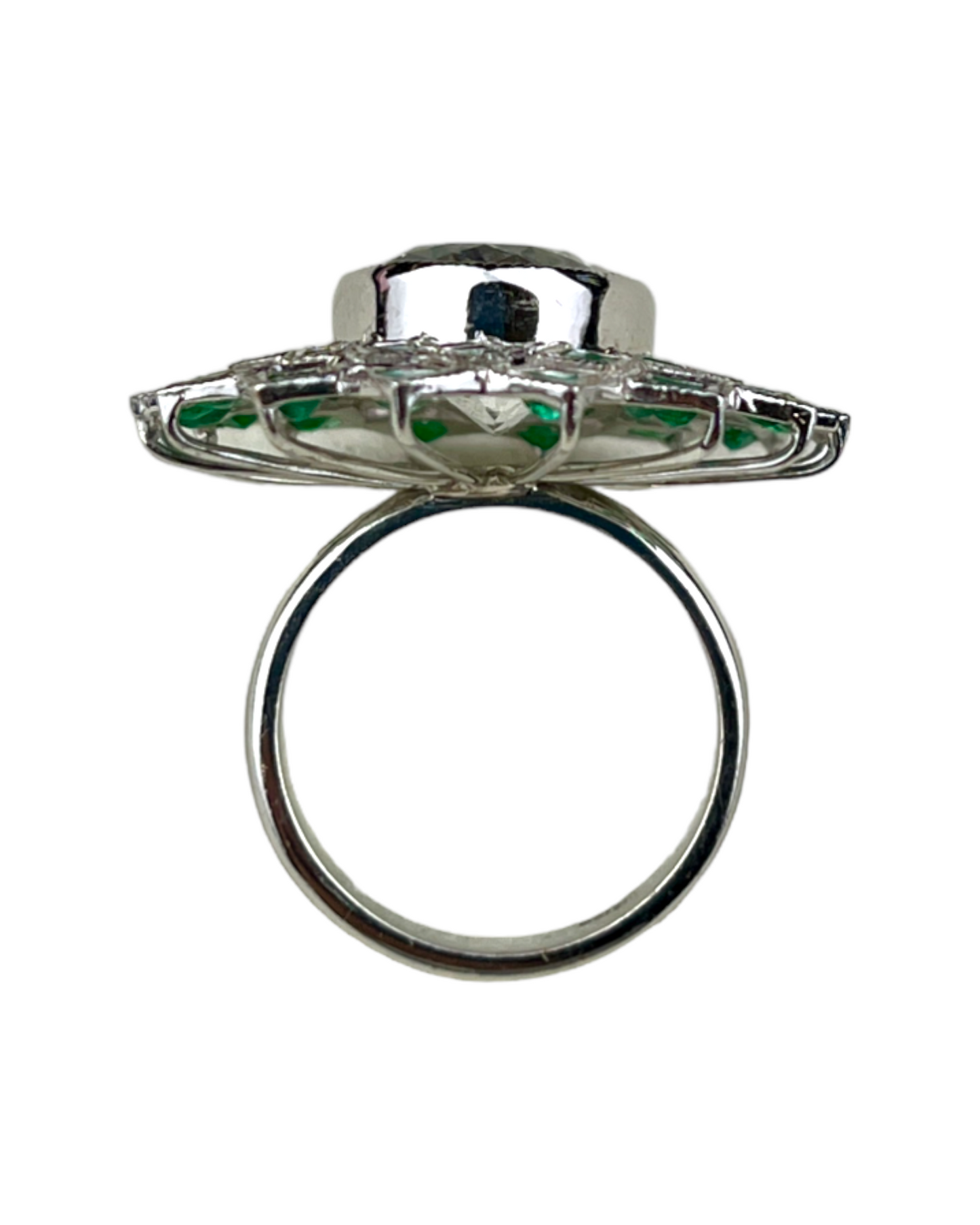 Namazte Shumookh Ring with Emeralds and Quartz