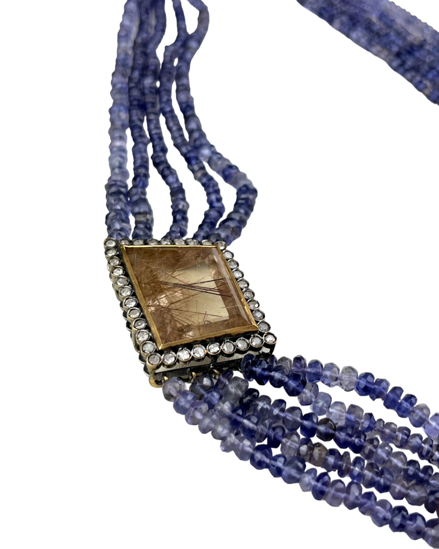 Namazte Maharaja Necklace Iolite, Diamonds , Quartz, Garnet & Topaz