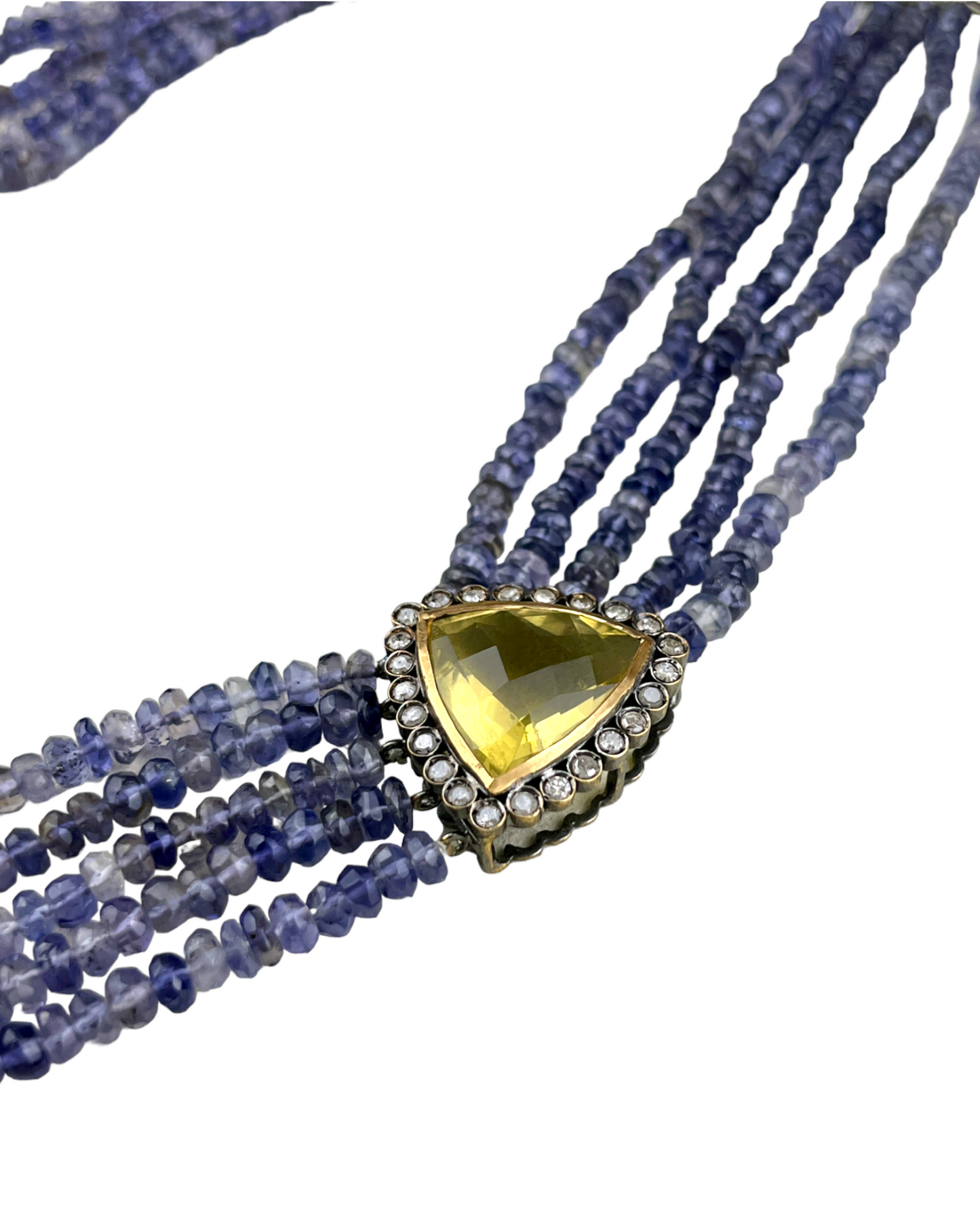 Namazte Maharaja Necklace Iolite, Diamonds , Quartz, Garnet & Topaz
