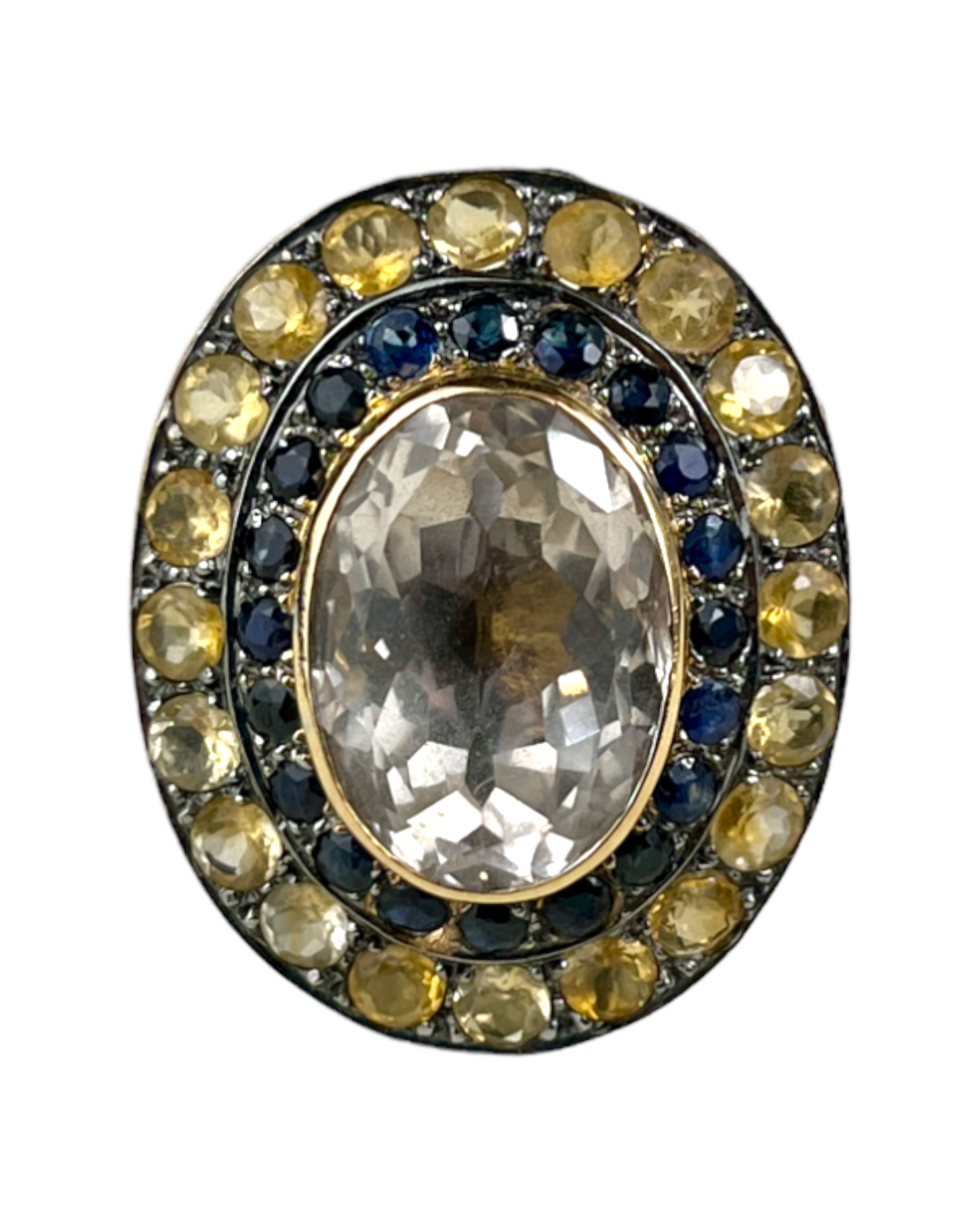 Namazte Maharaja Ring with Quartz, Citrine and Sapphires