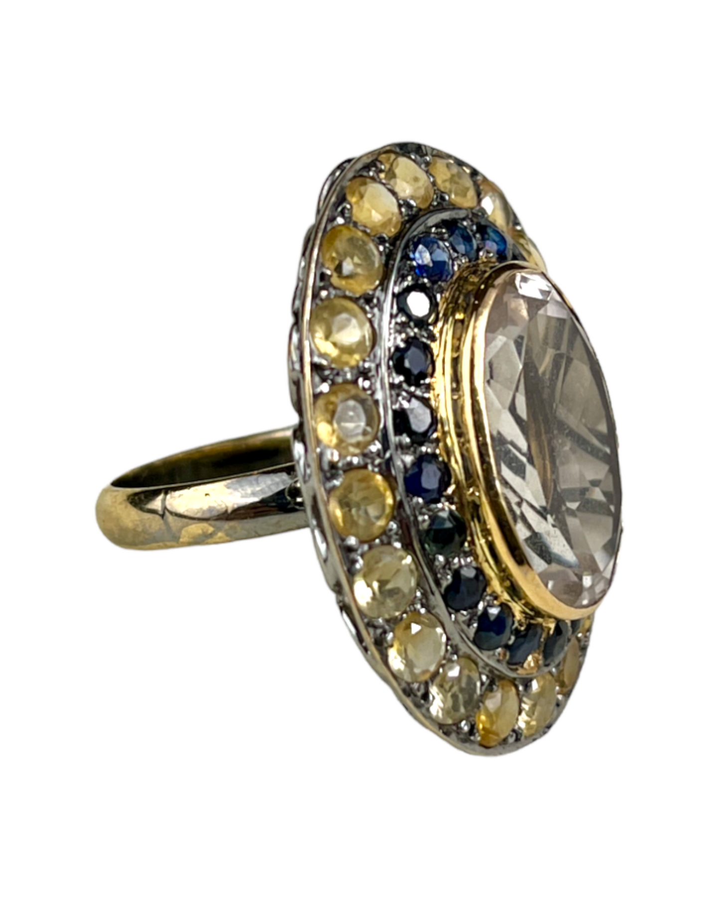 Namazte Maharaja Ring with Quartz, Citrine and Sapphires