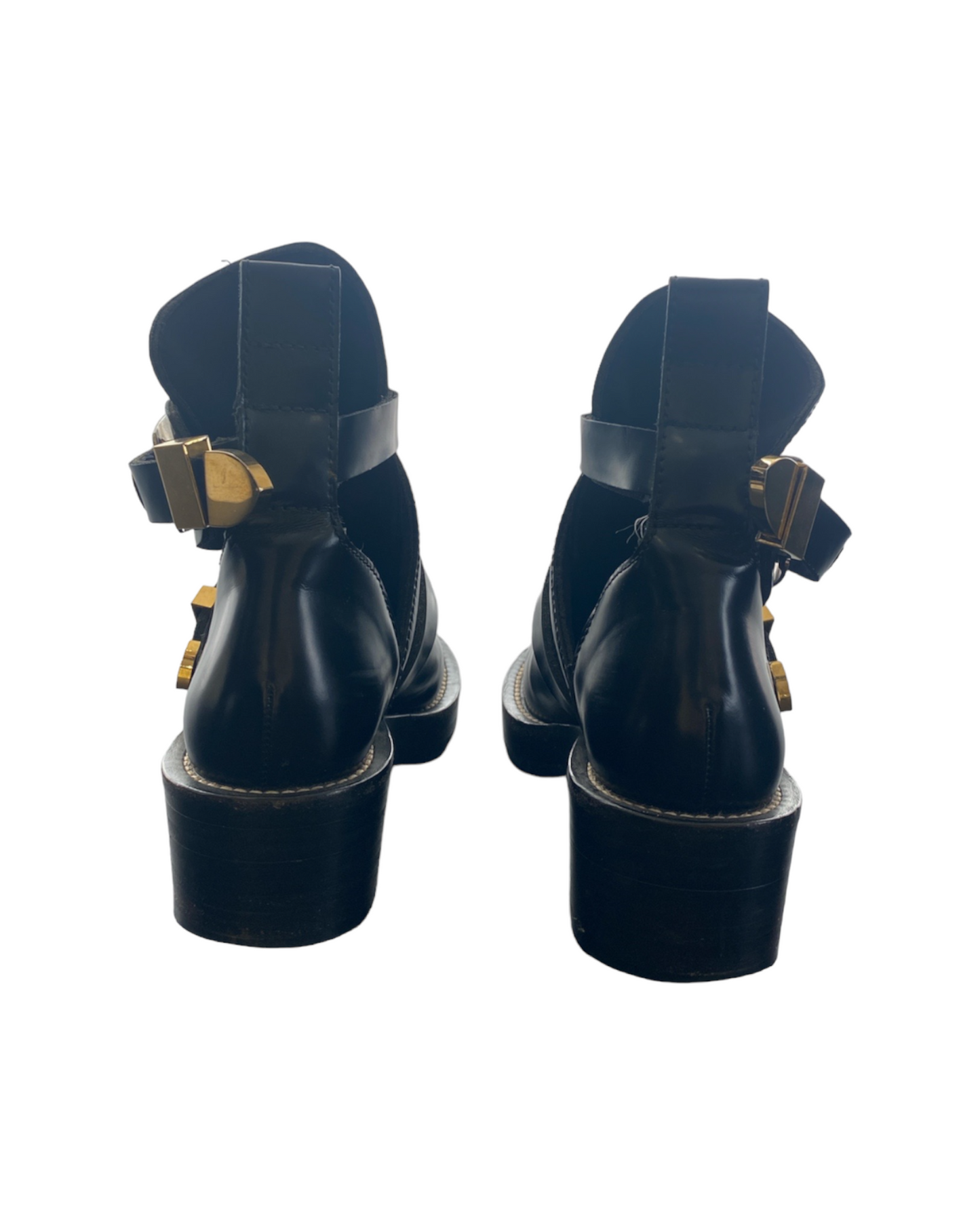 Balenciaga Leather Buckled Boots