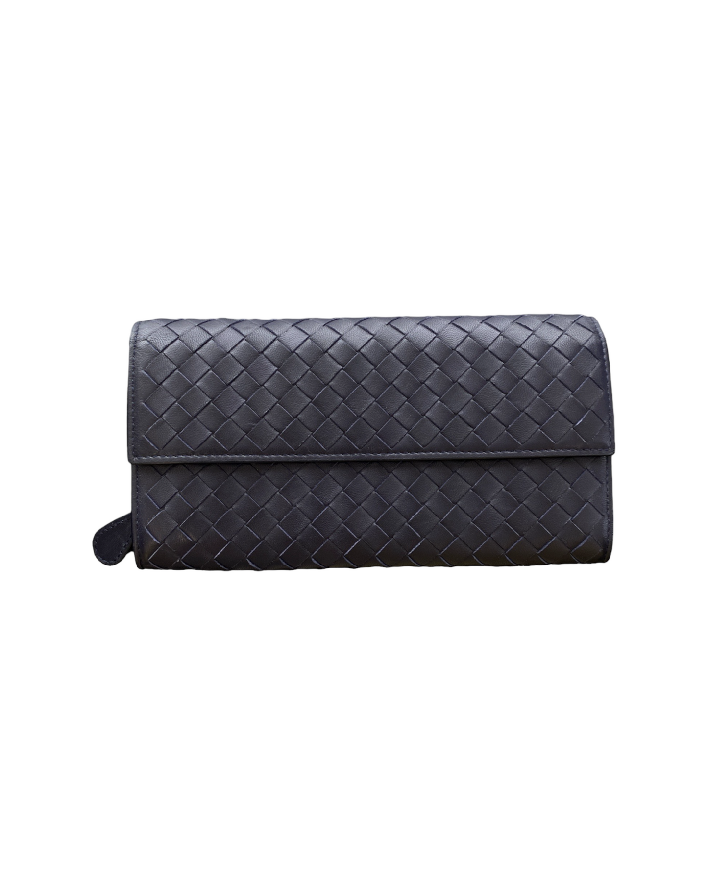 Bottega Veneta Dark Gray Leather Long Wallet