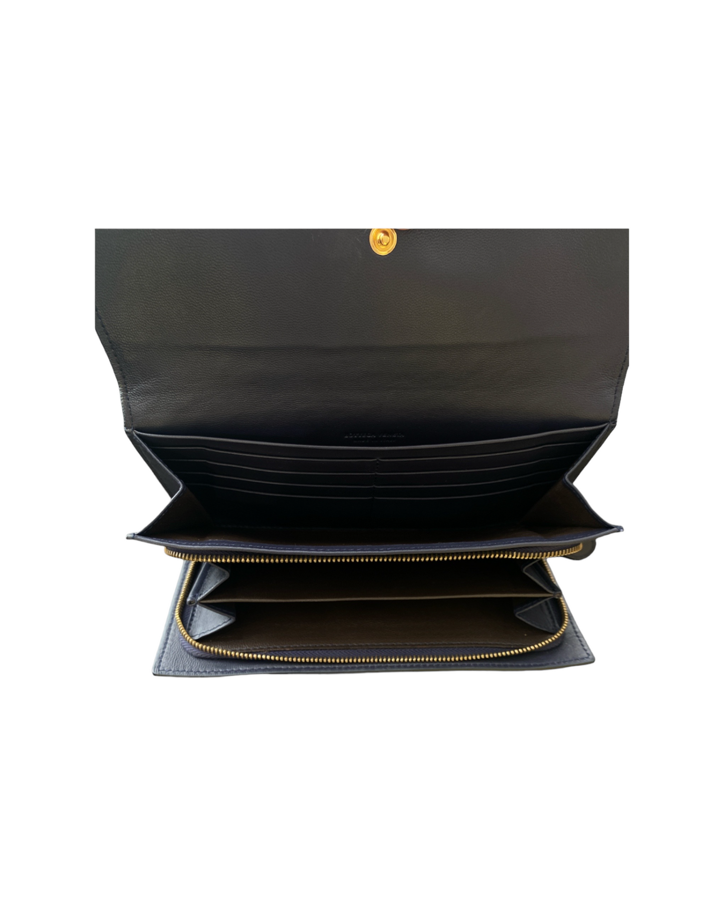 Bottega Veneta Dark Gray Leather Long Wallet