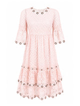 Maje Salmon Crochet Mini Dress