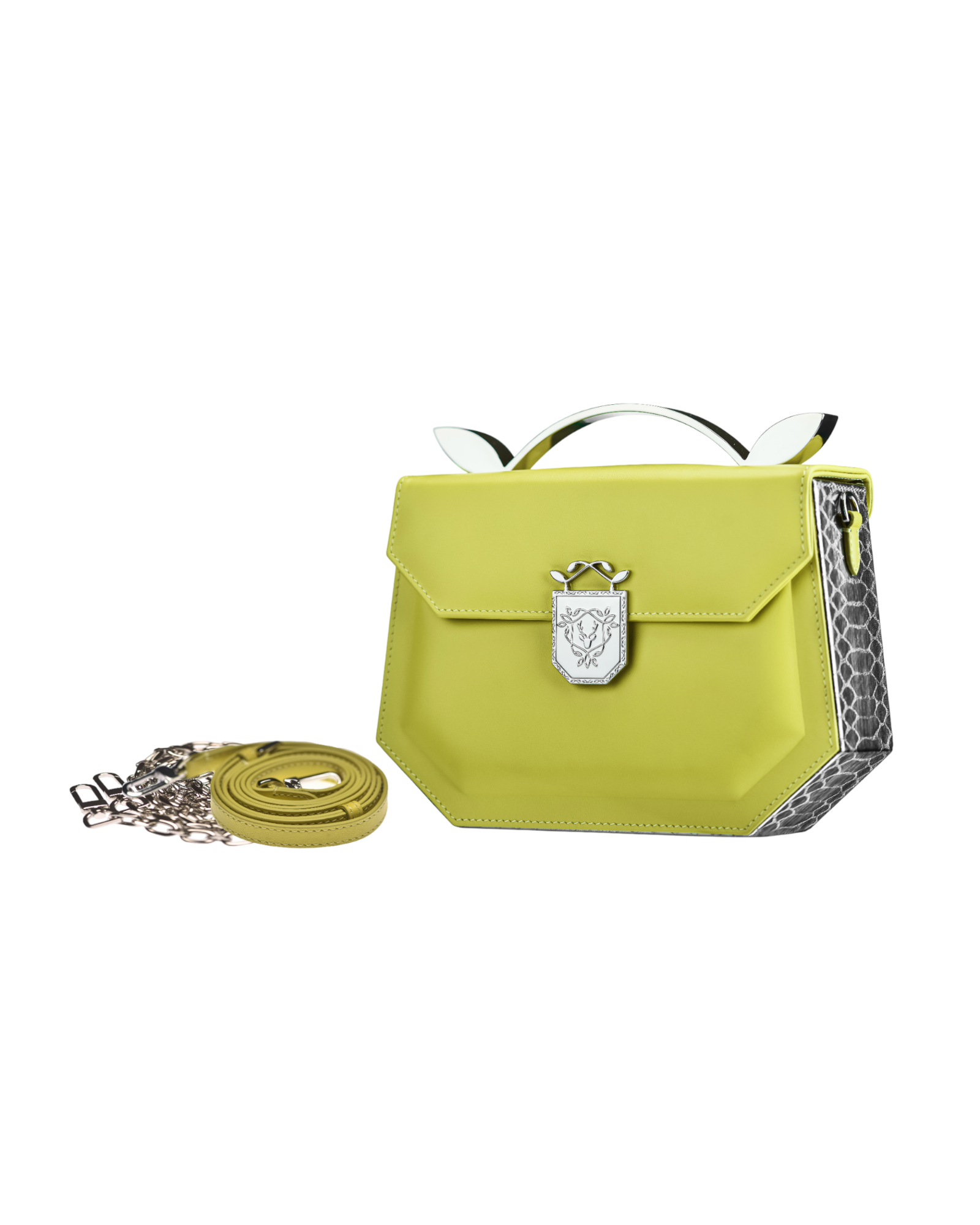 Rania Manasra Shoulder Leather Yellow Bag