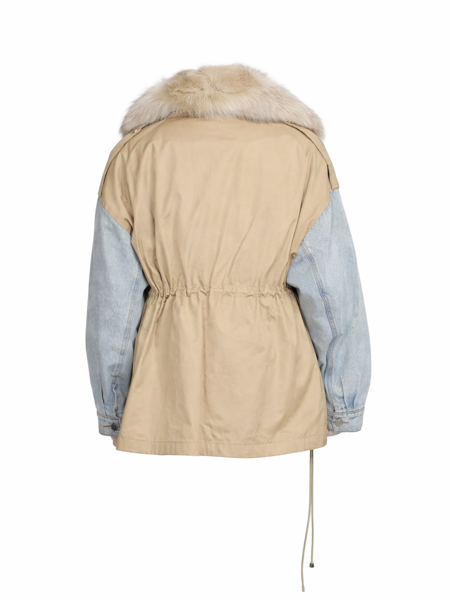 Fur Jacket Denim with beige