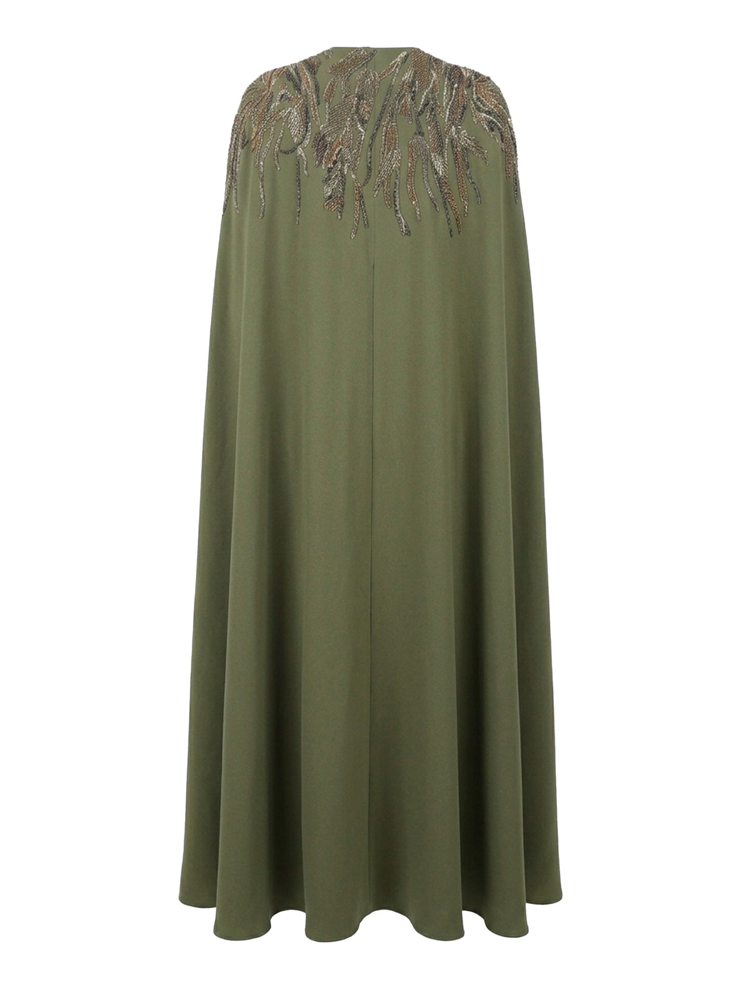 Rochelle Embellished Cape Abaya in Olive Green