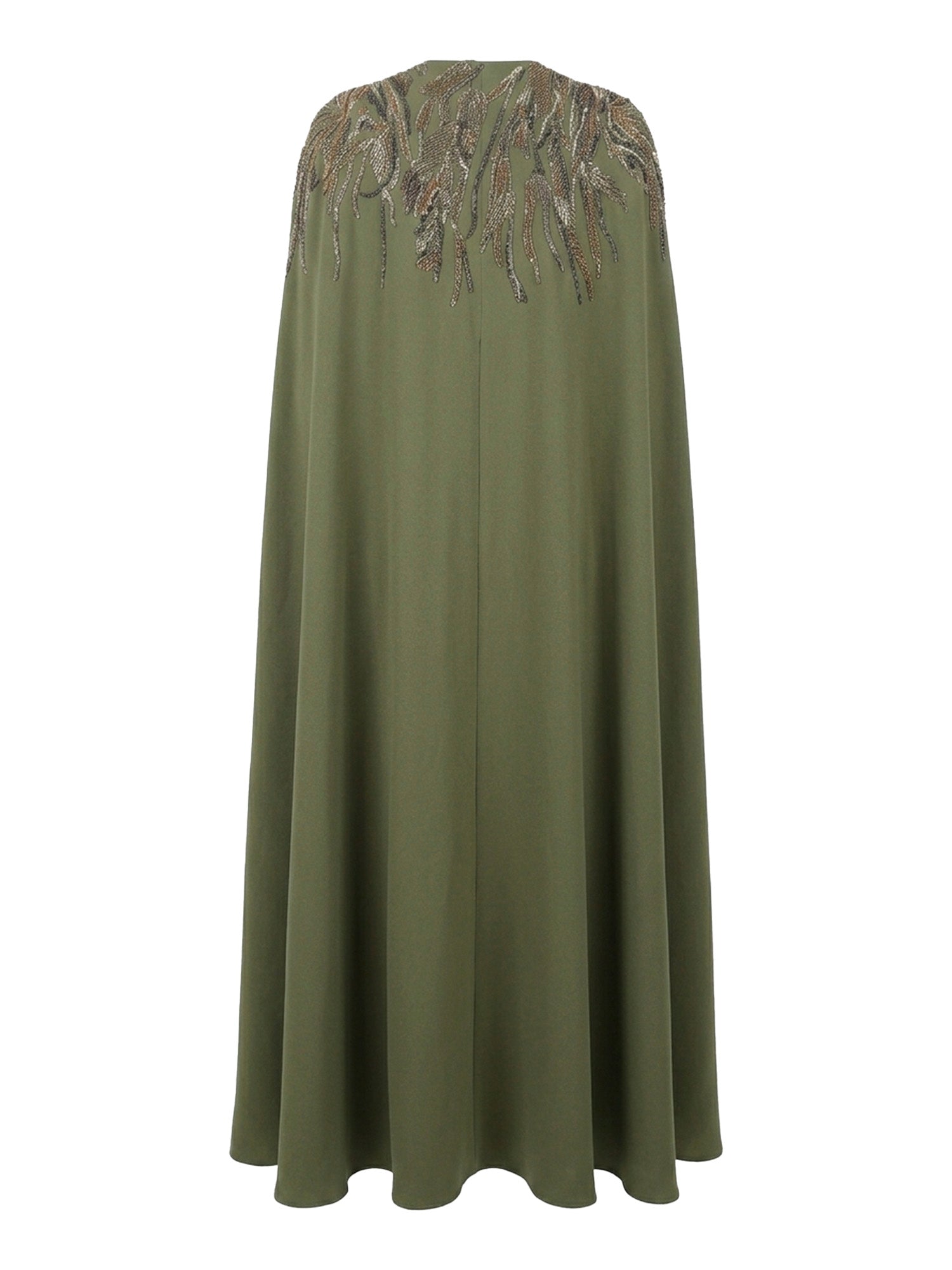 Rochelle Embellished Cape Abaya in Olive Green