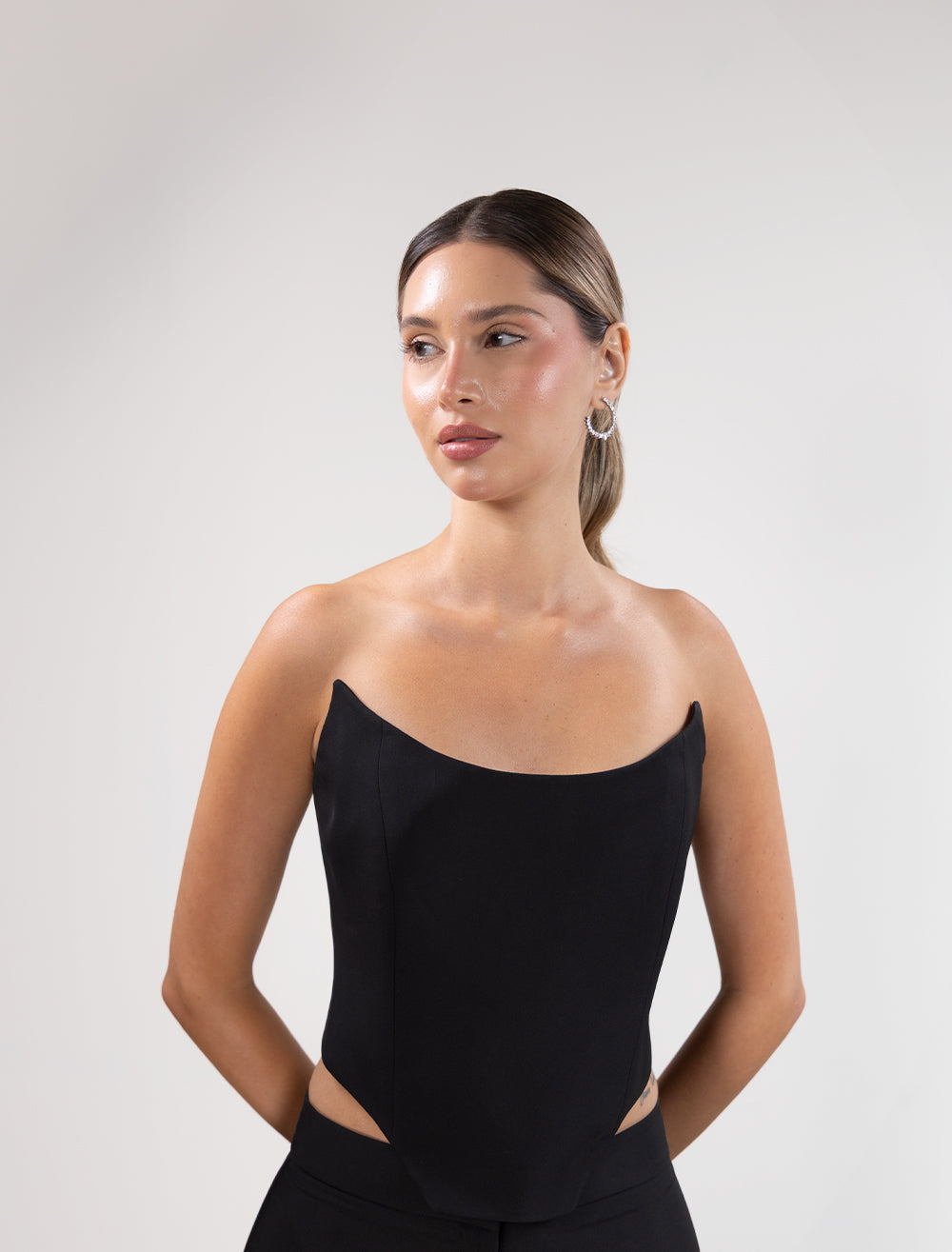 Rochelle Black Suit with Chiffon Detail