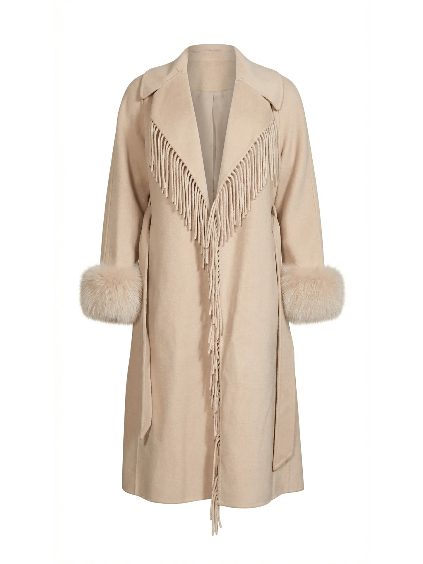 Alchemist Beige Coat with Fur Cuffs