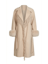 Alchemist Beige Coat with Fur Cuffs