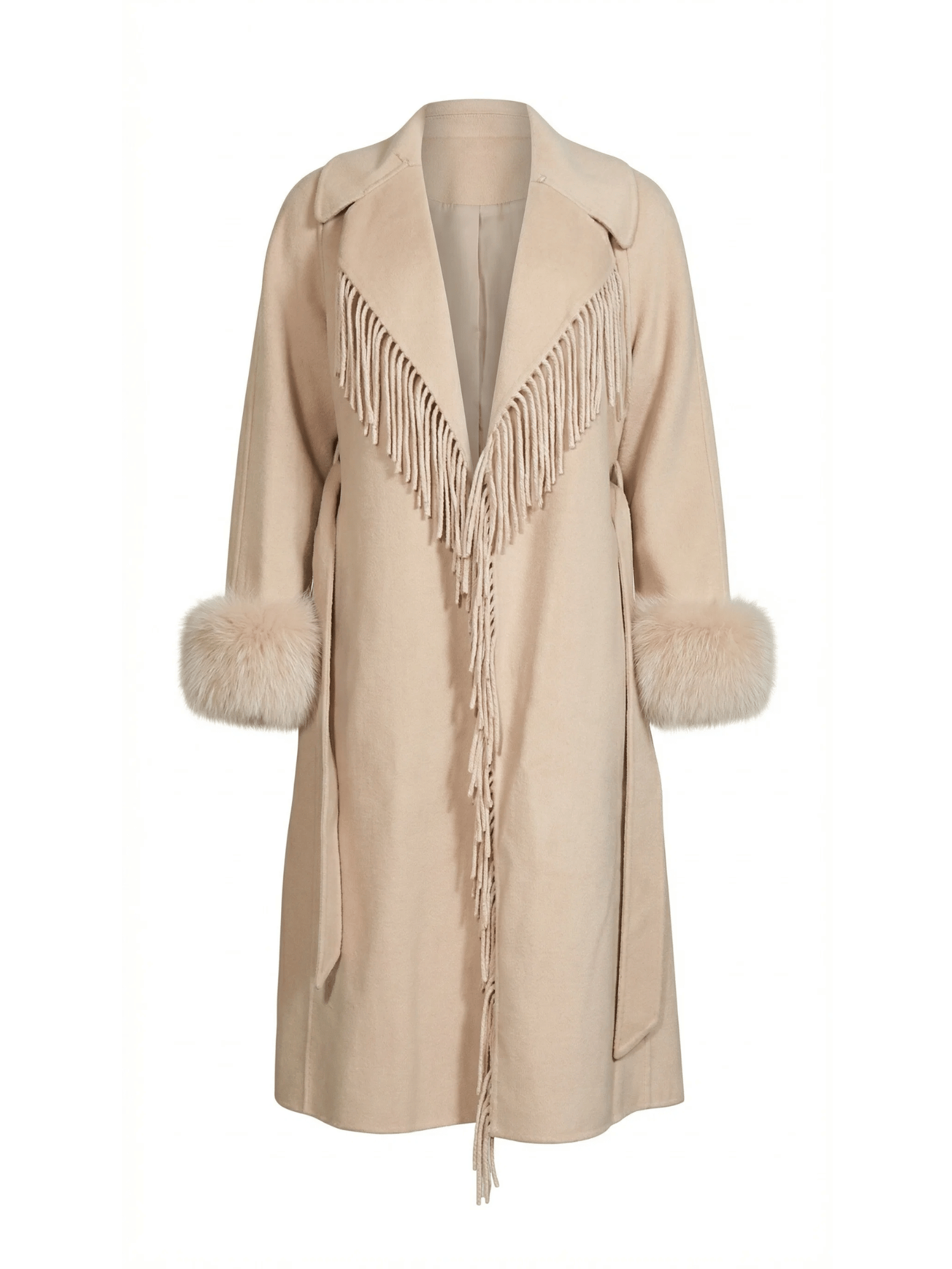Alchemist Beige Coat with Fur Cuffs