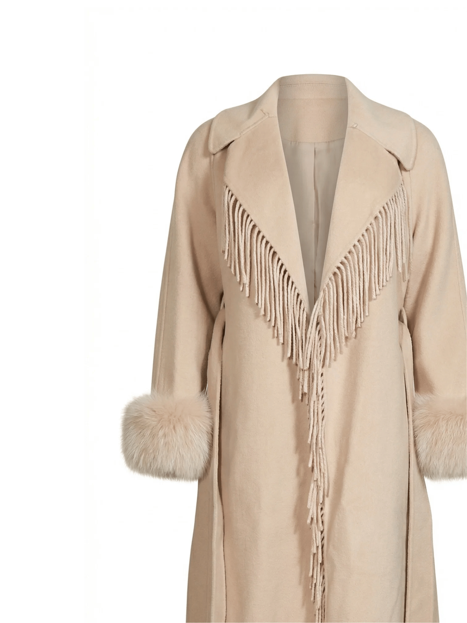 Alchemist Beige Coat with Fur Cuffs
