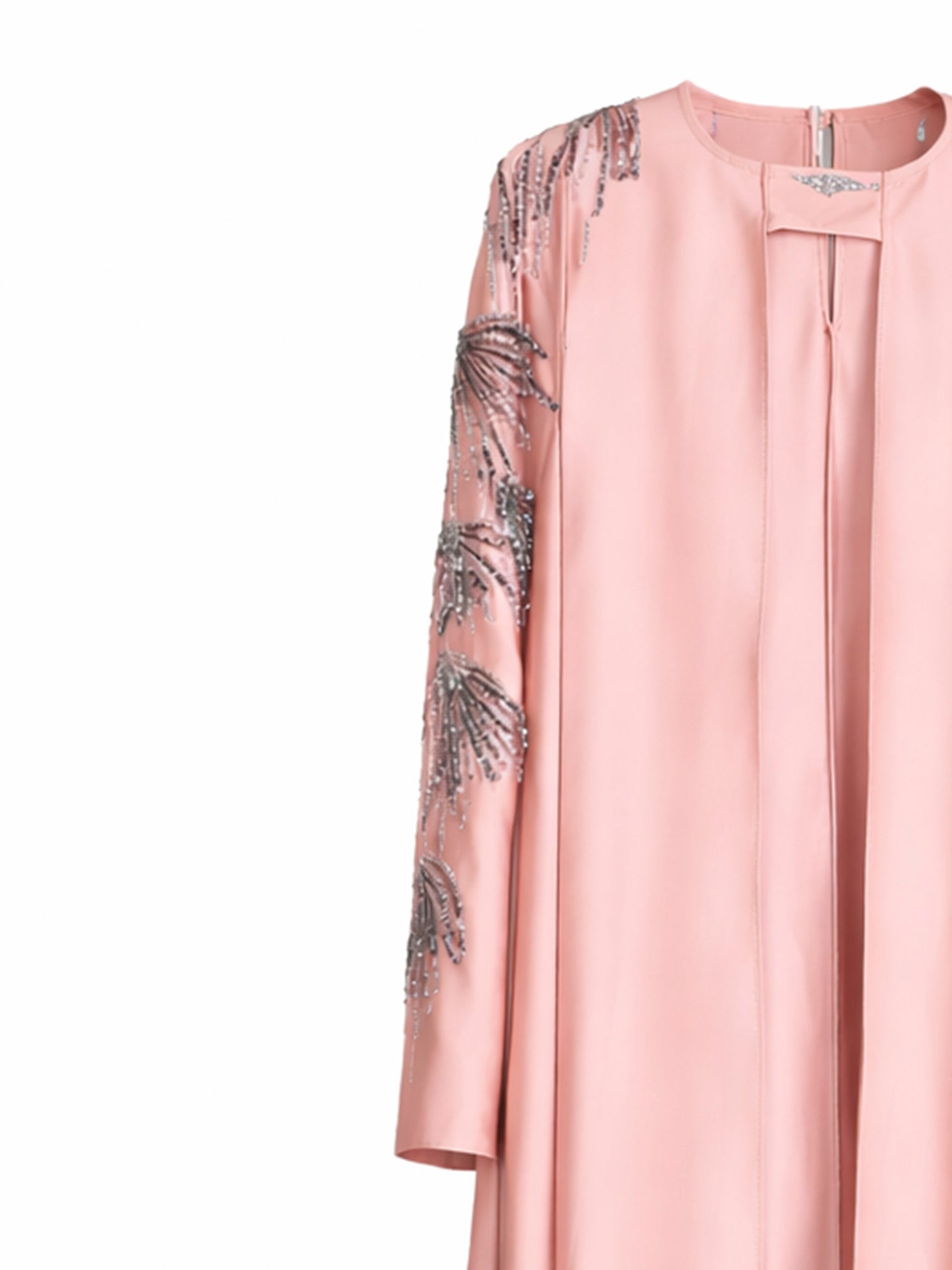 Rochelle Embellished Cape Abaya in Blush Pink