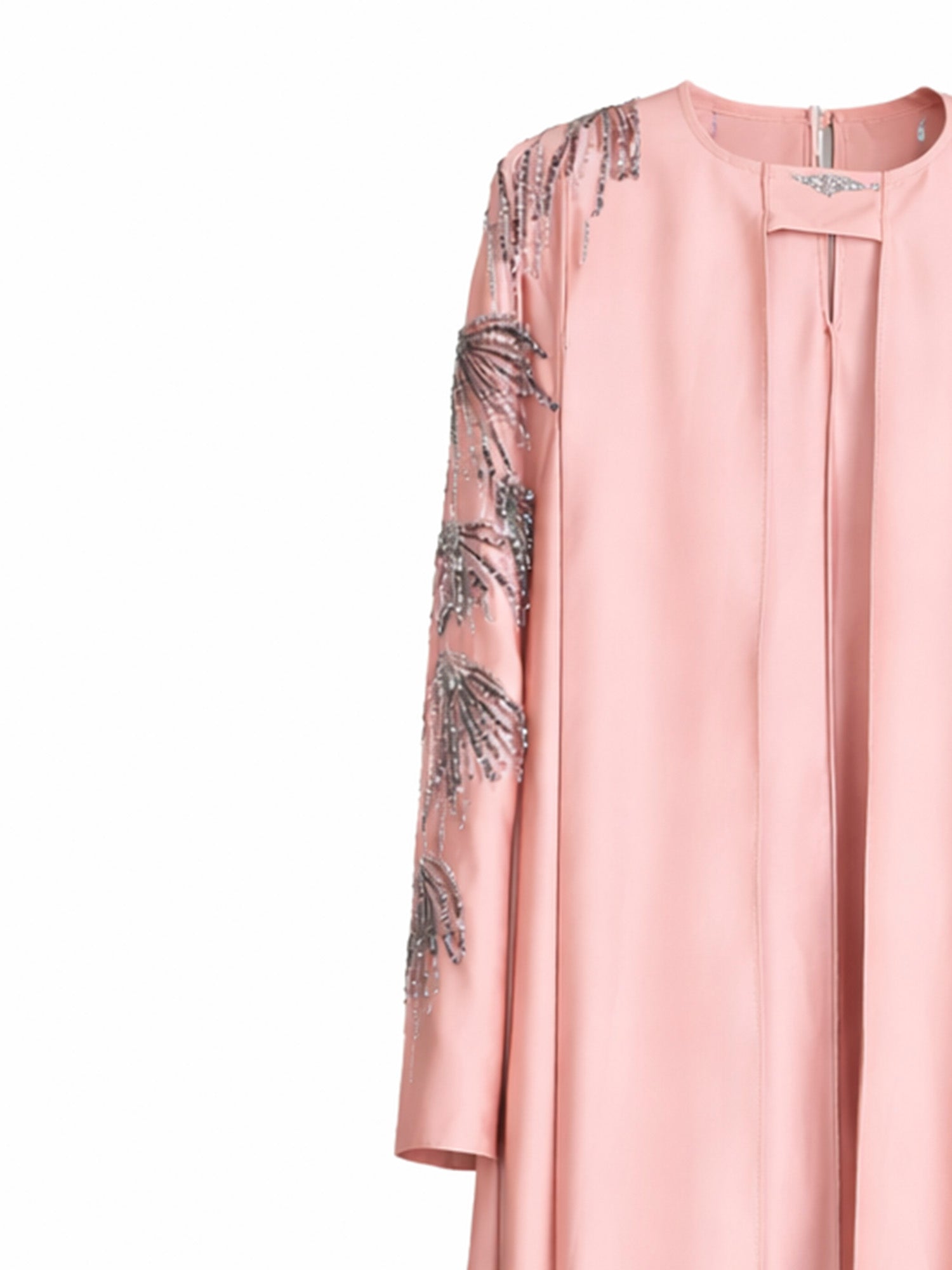Rochelle Embellished Cape Abaya in Blush Pink