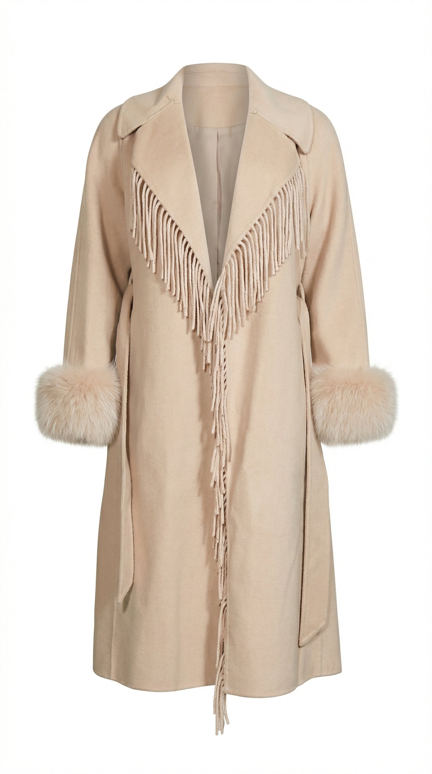 Alchemist Beige Coat with Fur Cuffs