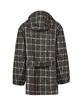 Sandro Paris Checked Wool Jacket with Gold Buttons