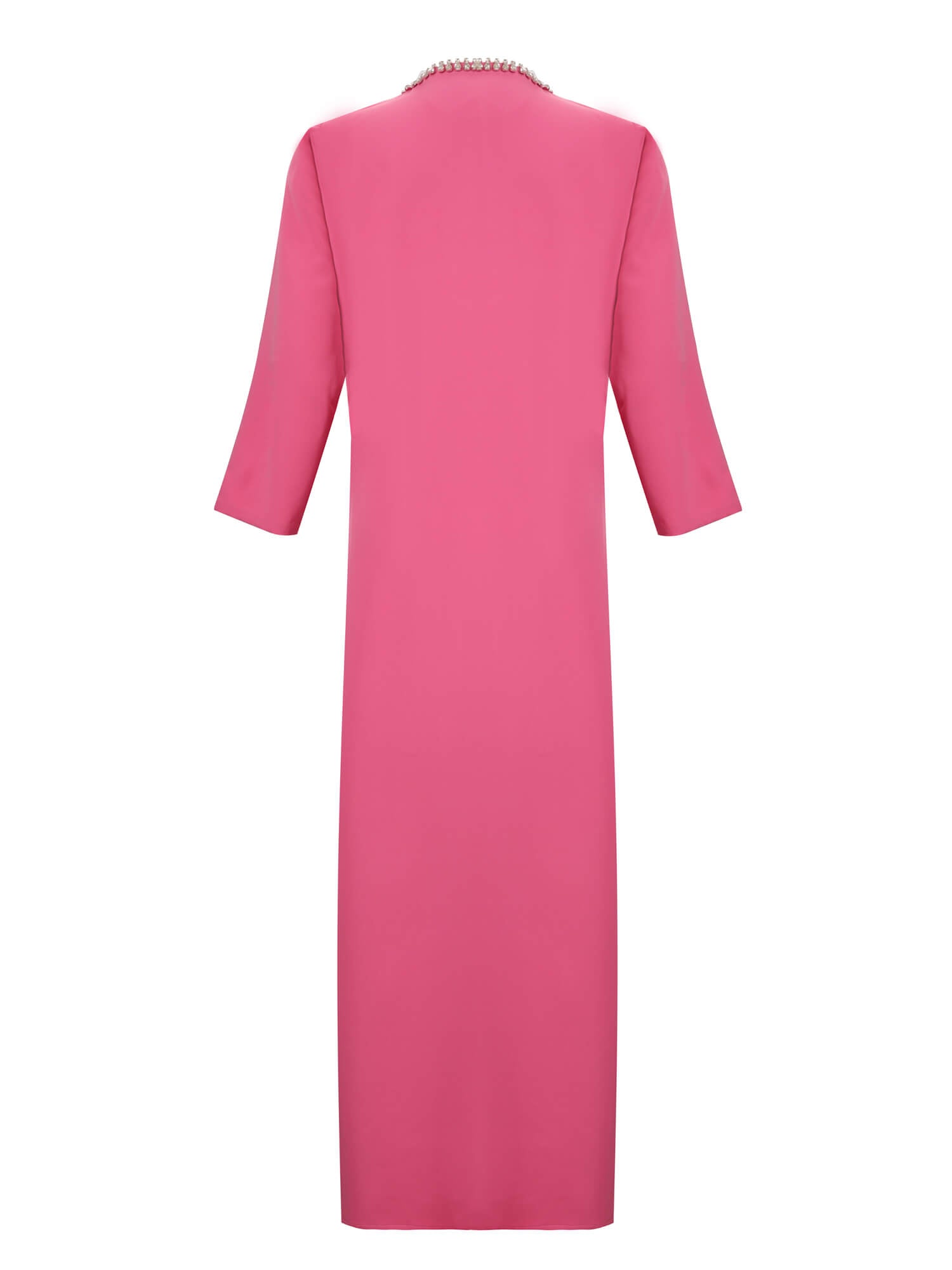 Pink Crystal-Embellished Open Abaya