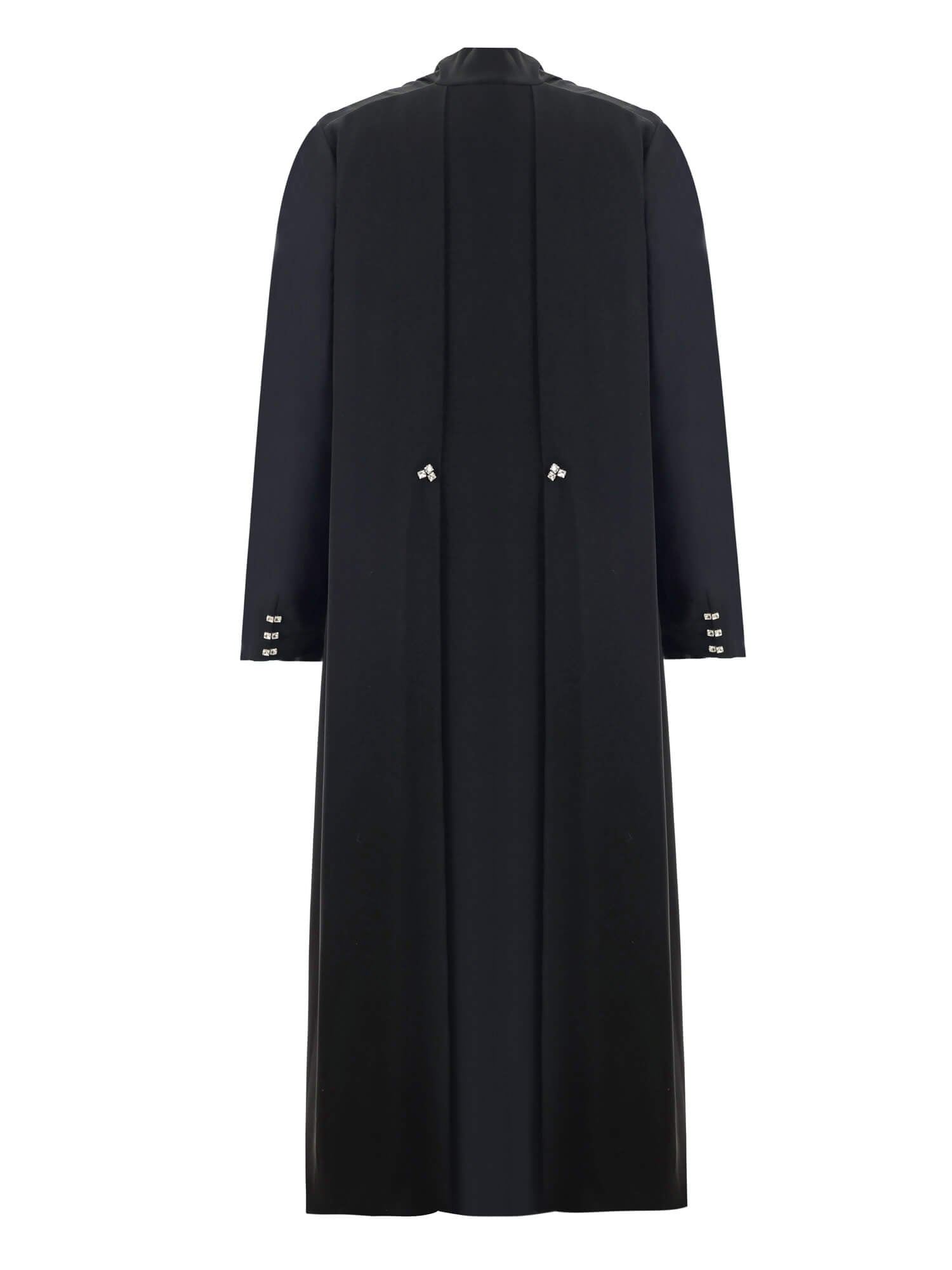 Black Embellished Open Abaya