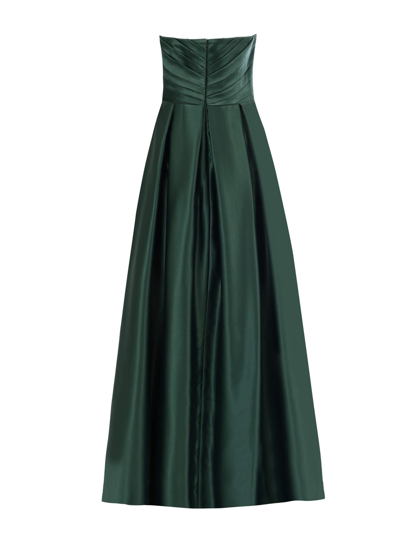 Emerald Strapless Pleated Gown