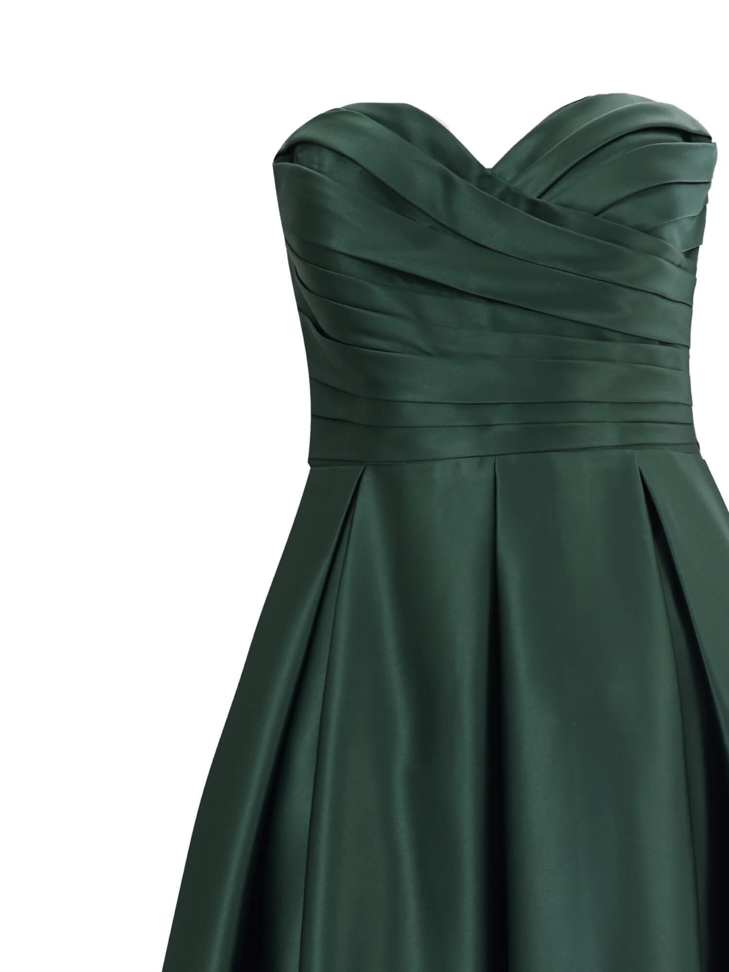 Emerald Strapless Pleated Gown