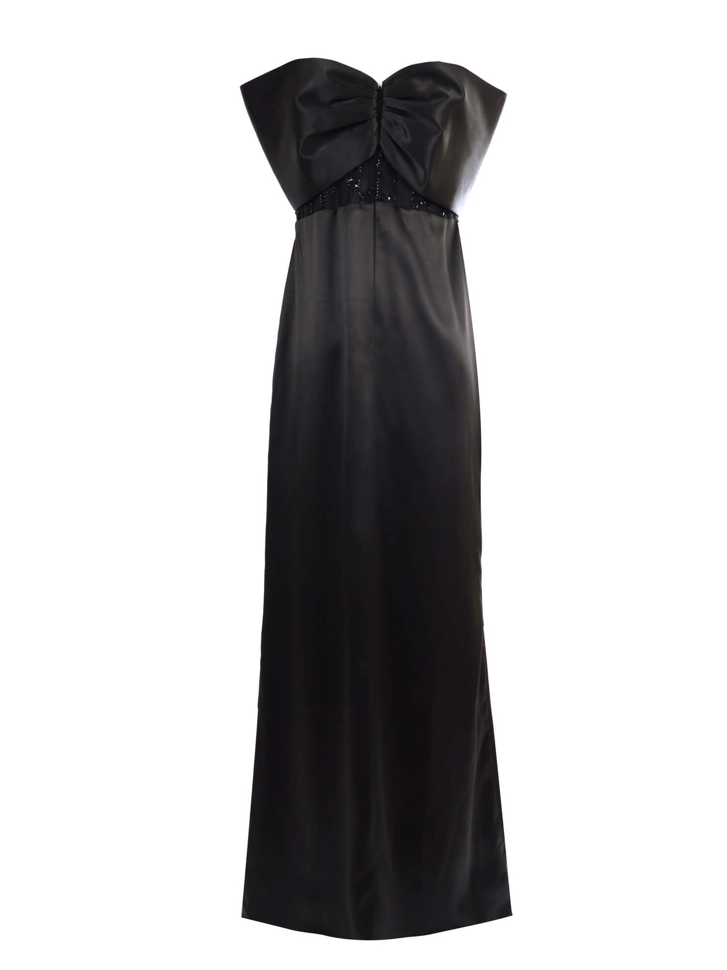 Sheikha Black Bow-Front Evening Gown