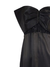 Sheikha Black Bow-Front Evening Gown