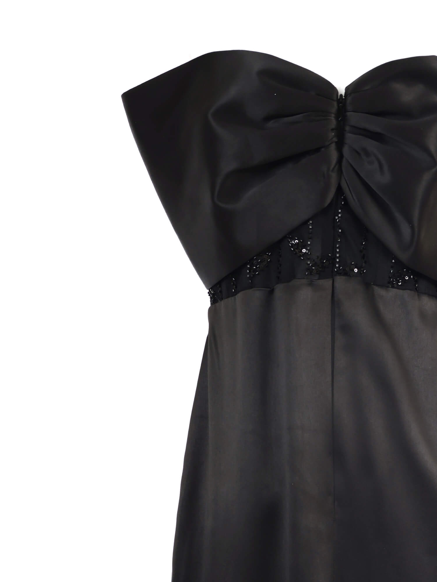 Sheikha Black Bow-Front Evening Gown