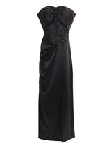 Sheikha Black Bow-Front Evening Gown