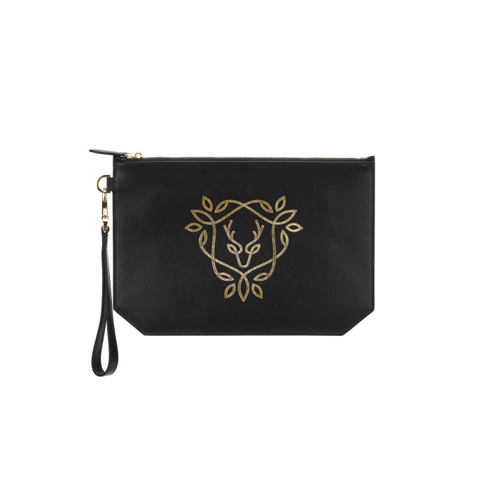 Rania Manasra Black Leather Pouch